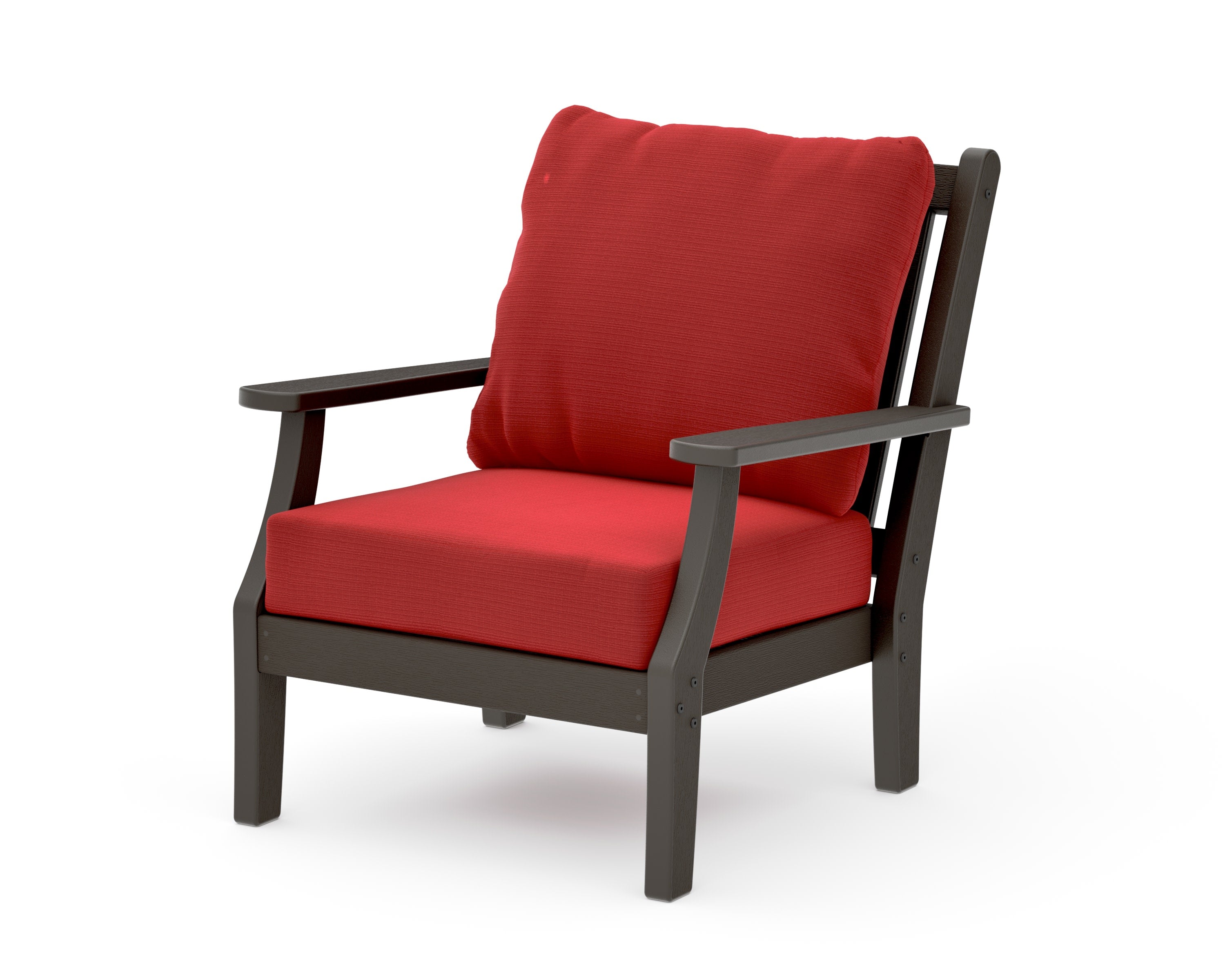 Wovendale Deep Seating Chair in Vintage Coffee / Crimson Linen