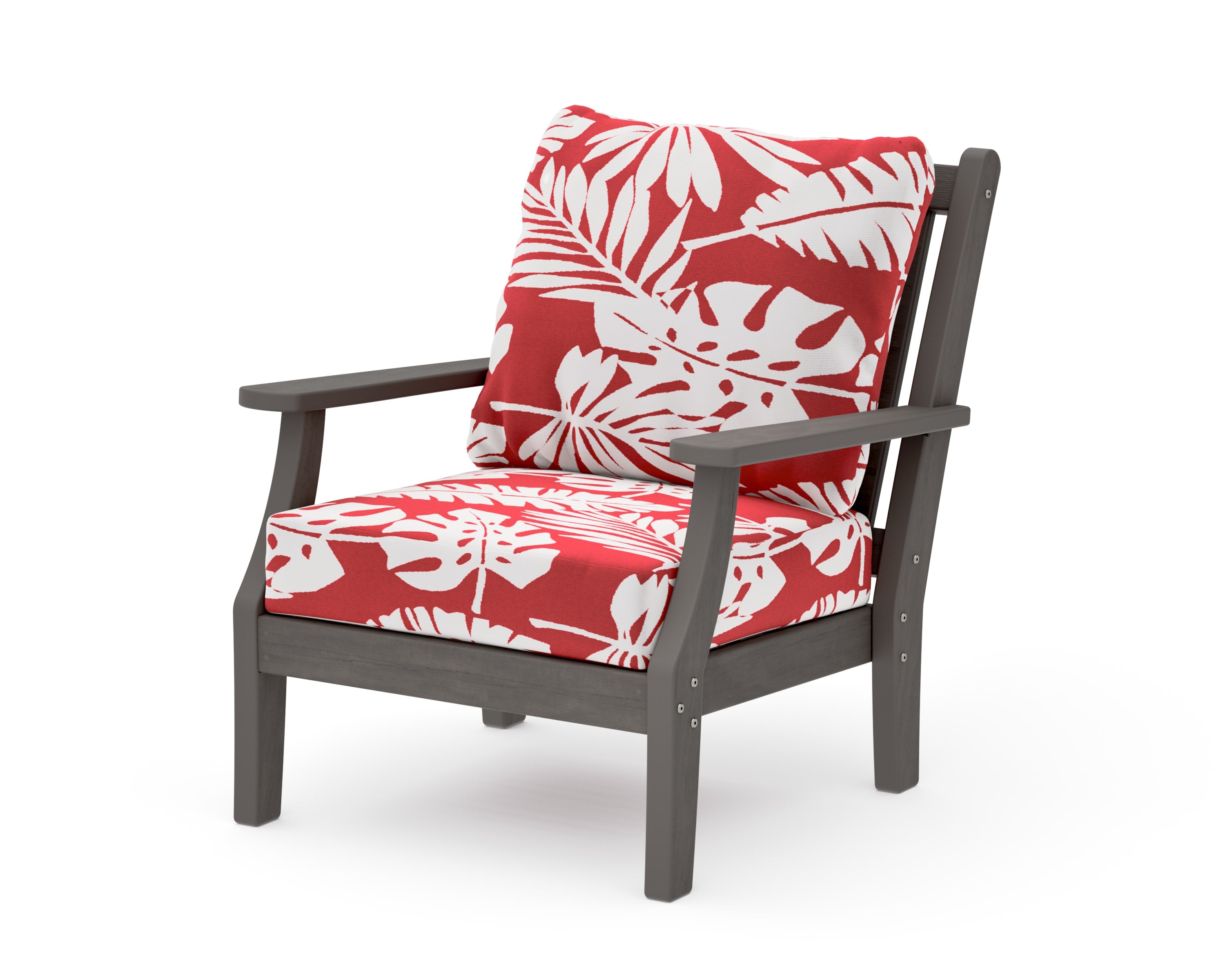 Wovendale Deep Seating Chair in Driftwood / Leaf Crimson