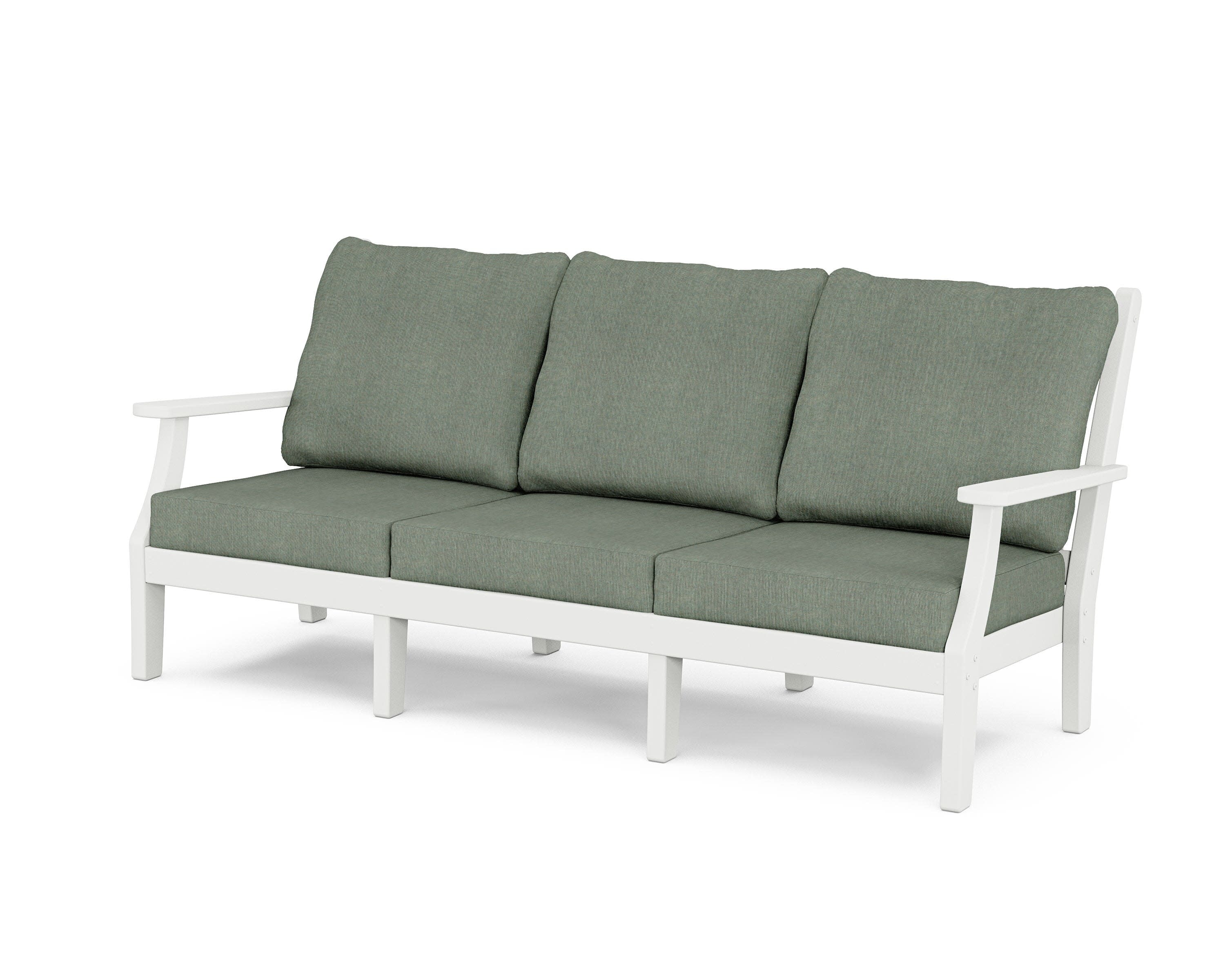 Wovendale Deep Seating Sofa in White / Cast Sage