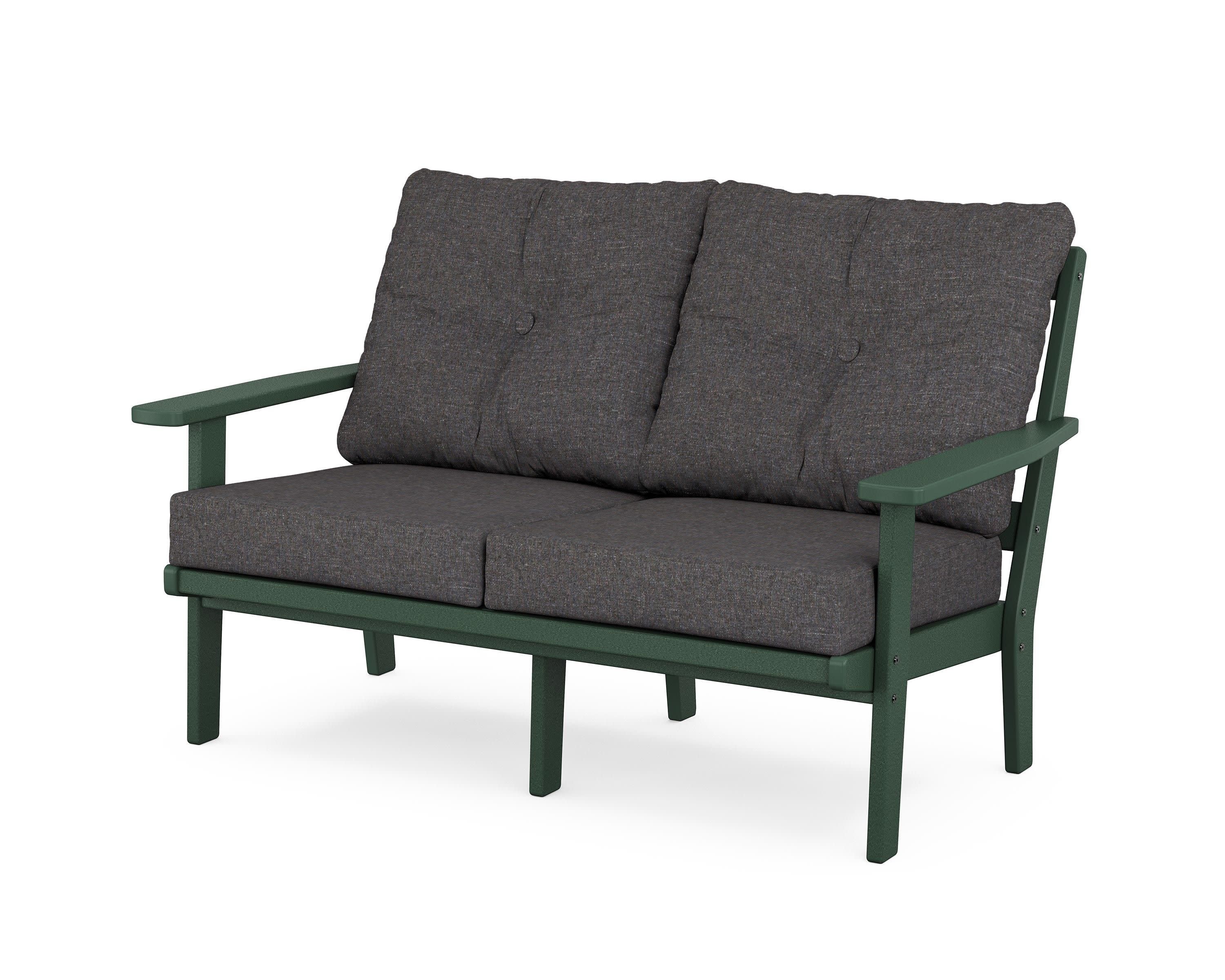 Prairie Deep SeatingLoveseat in Green / Ash Charcoal