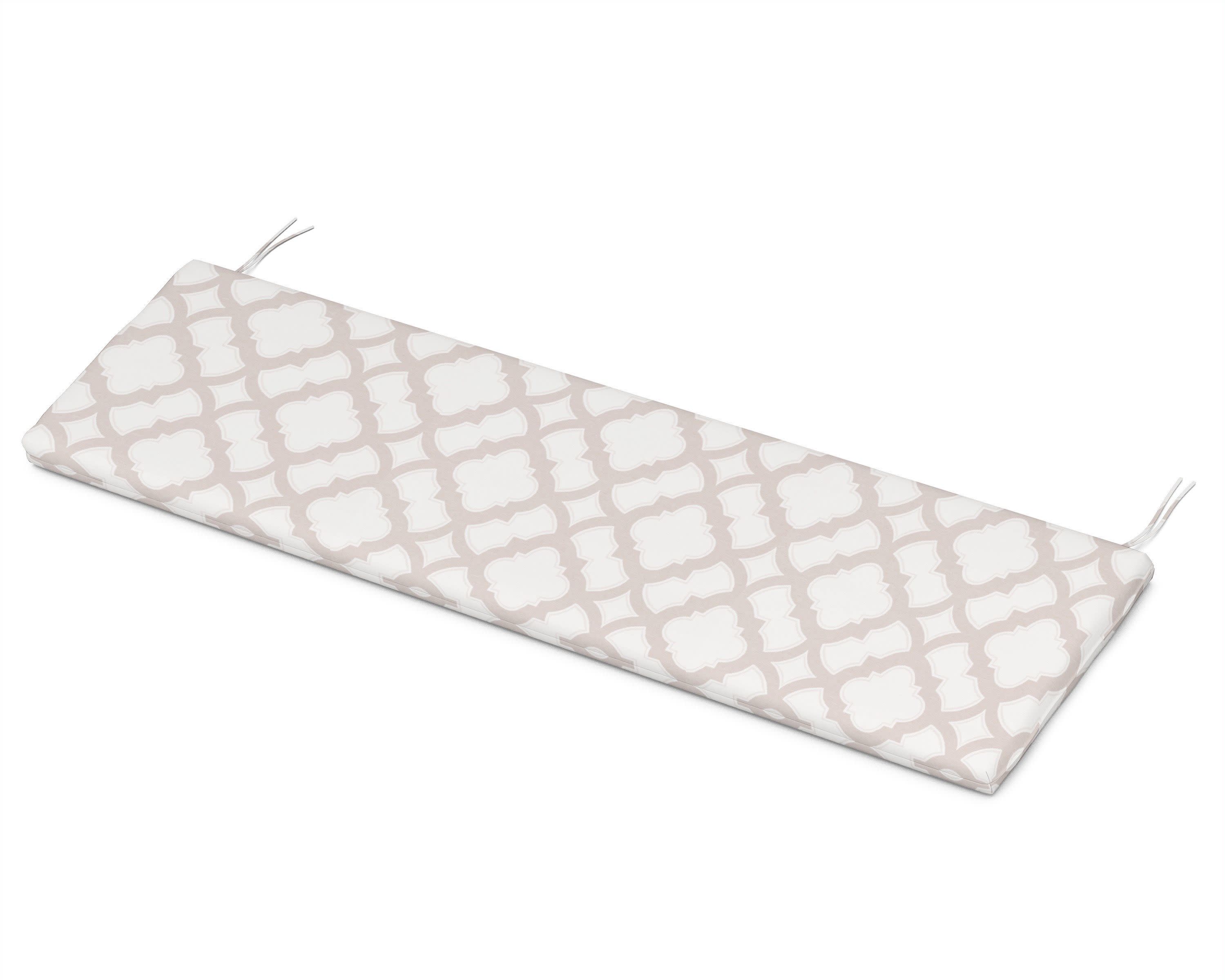 Bench Seat Cushion - 17.5"D x 55"W x 2.5"H in Trellis Dune Burlap