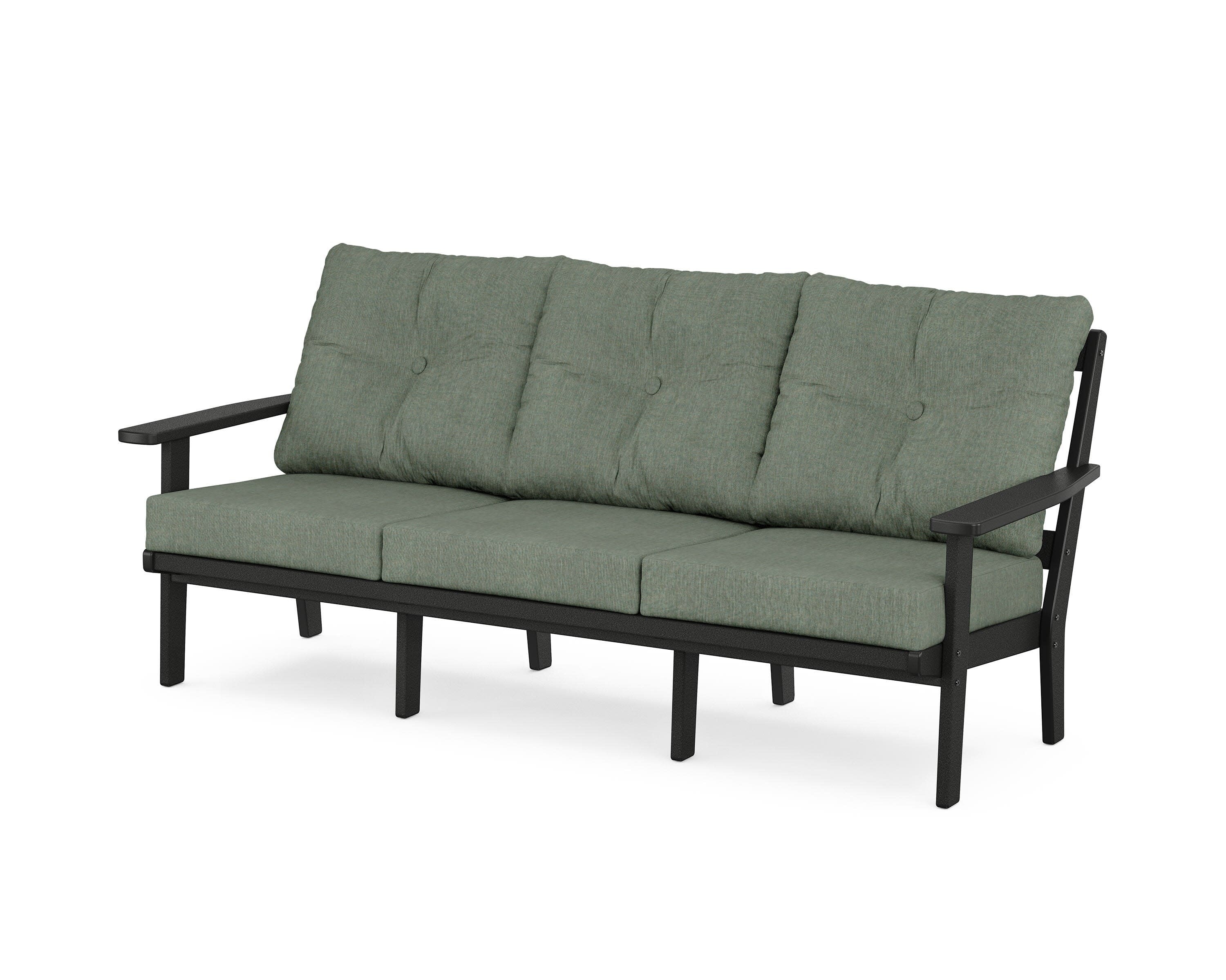 PrairieDeep Seating Sofa in Black / Cast Sage