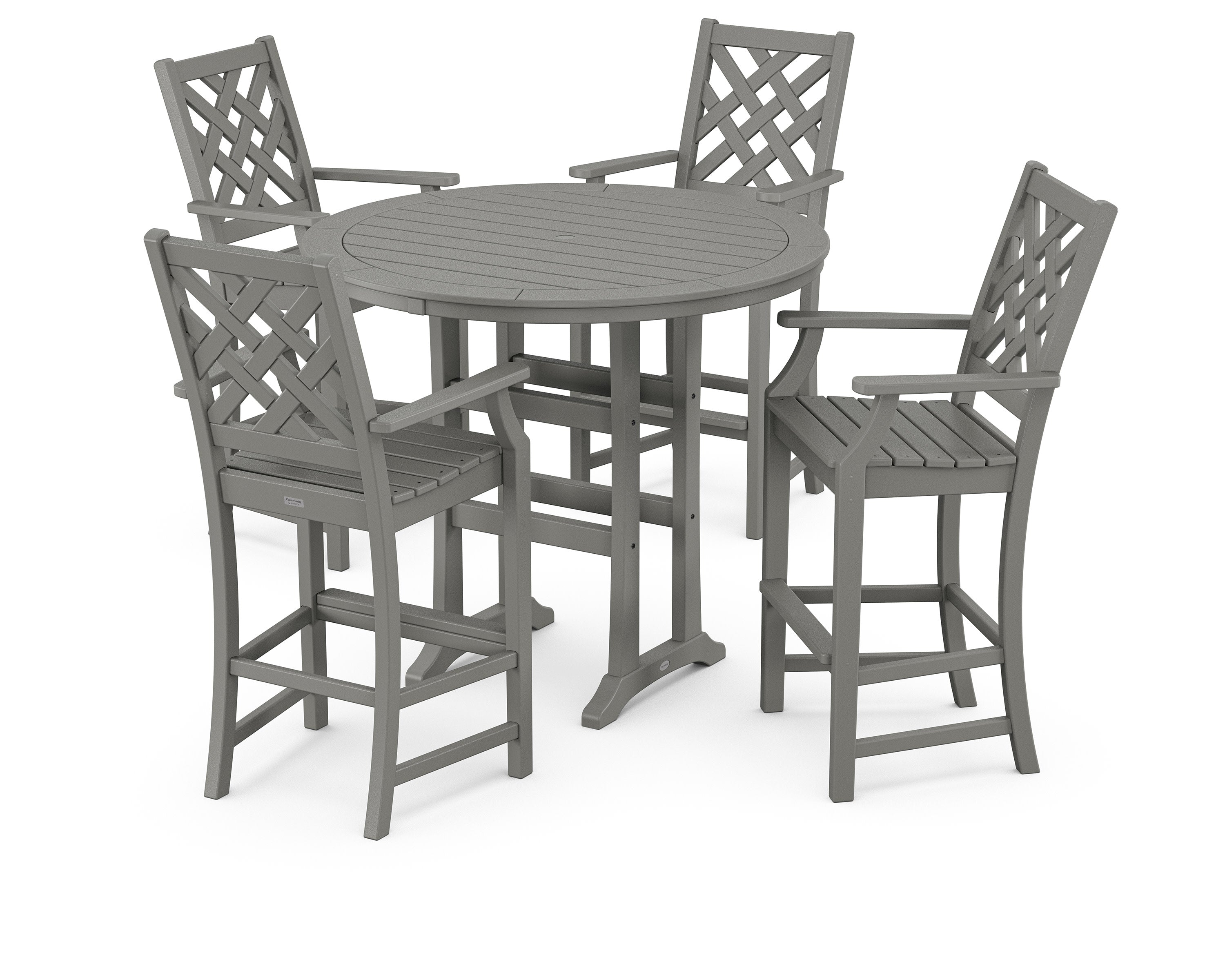 Wovendale 5-Piece Round Bar Set in Slate Grey