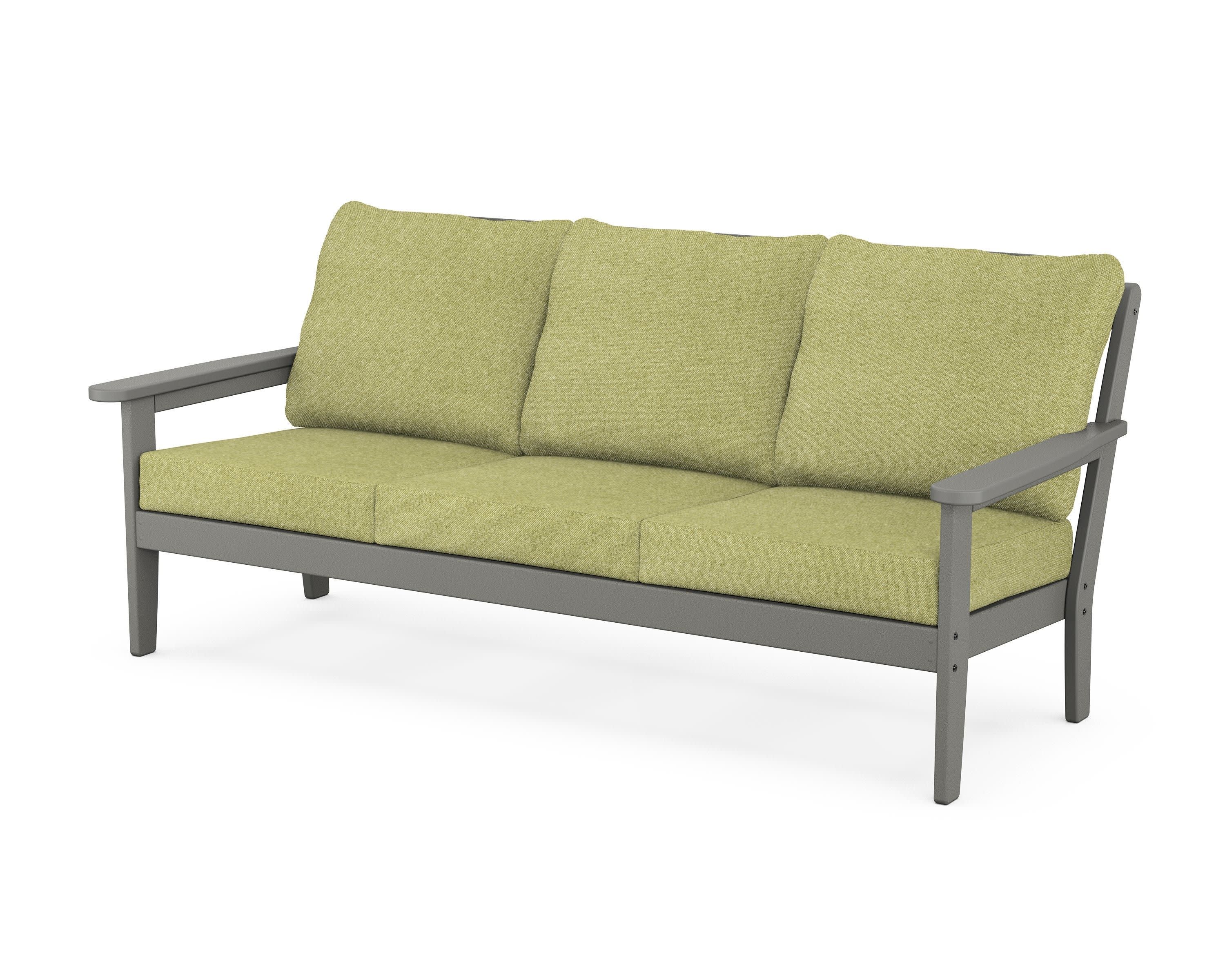 Cottage Deep Seating Sofa in Slate Grey / Chartreuse Boucle