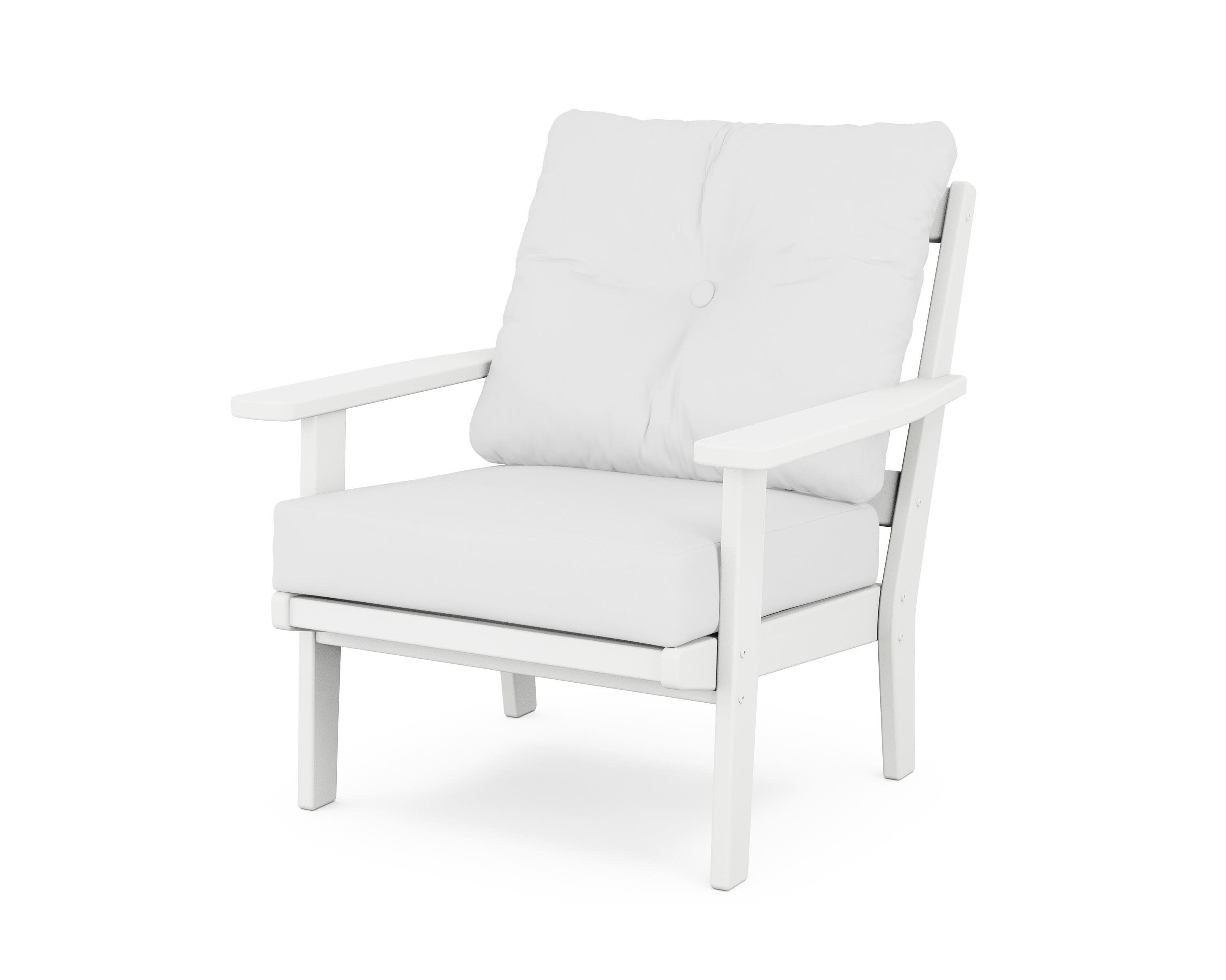 Prairie Deep Seating Chair in White / Natural
