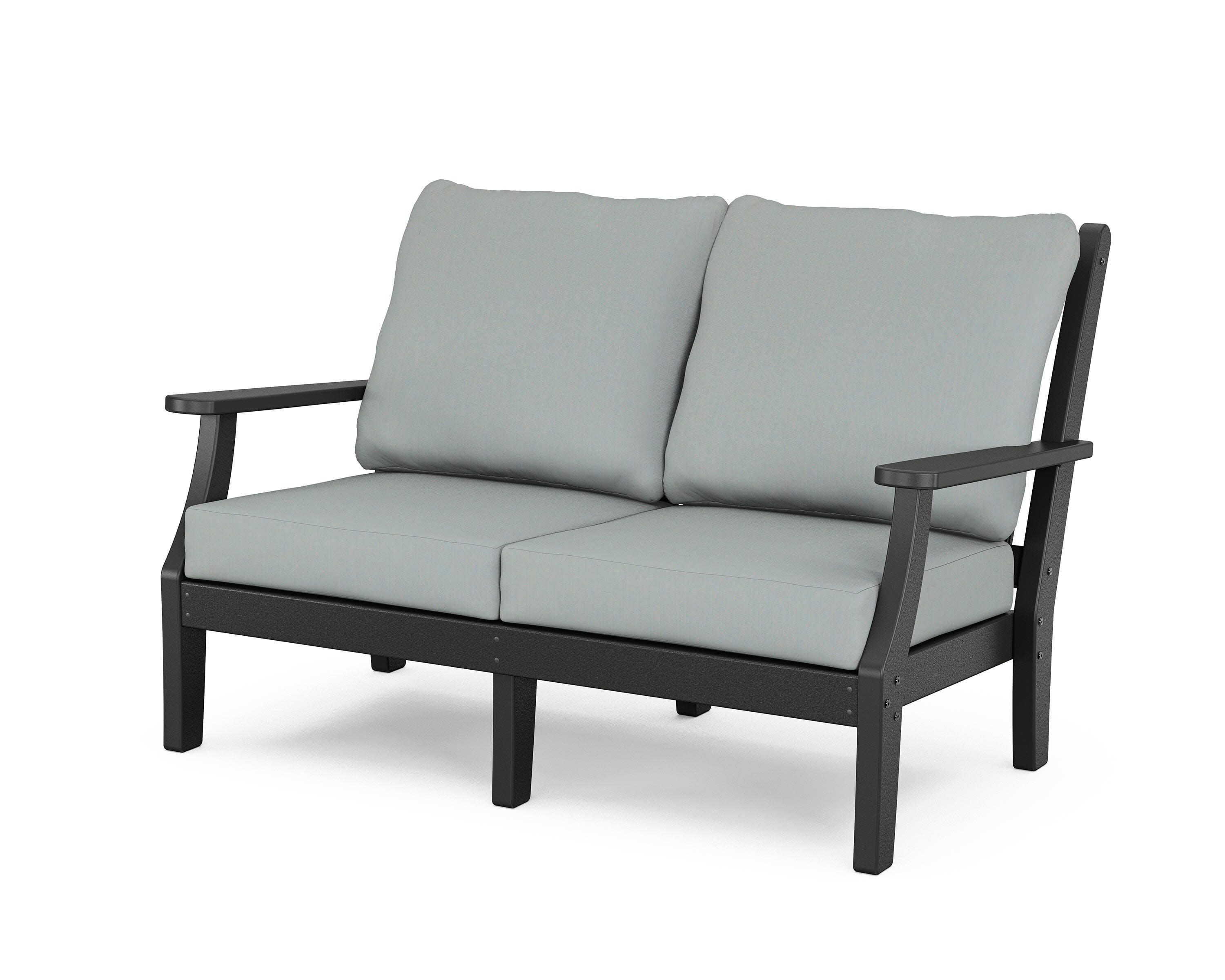 Wovendale Deep Seating Loveseat in Black / Spa