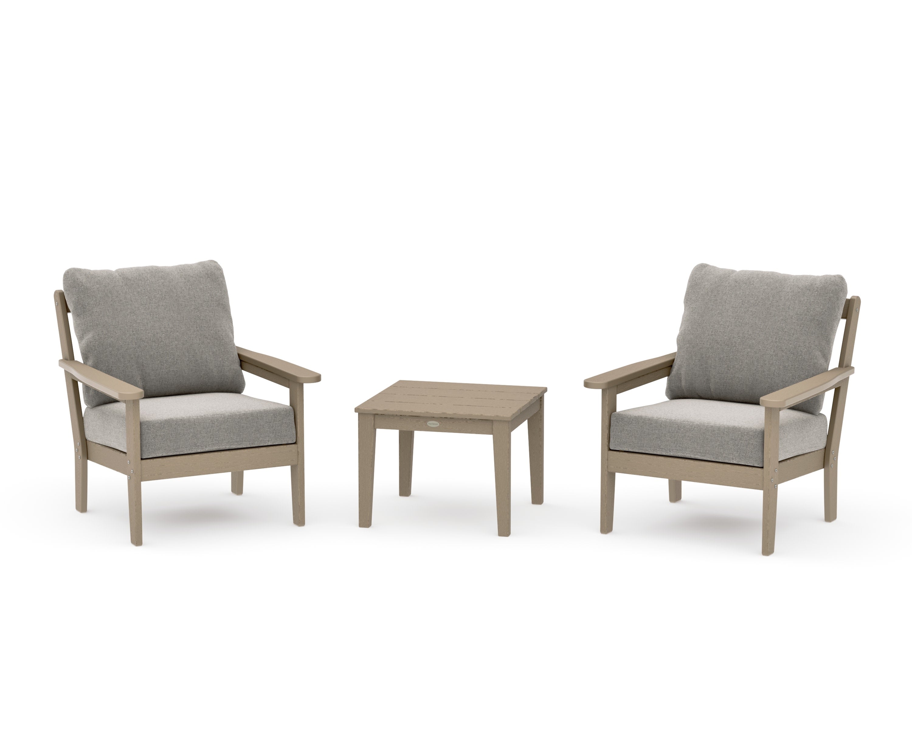 Cottage 3-Piece Deep Seating Set in Vintage Sahara / Weathered Tweed