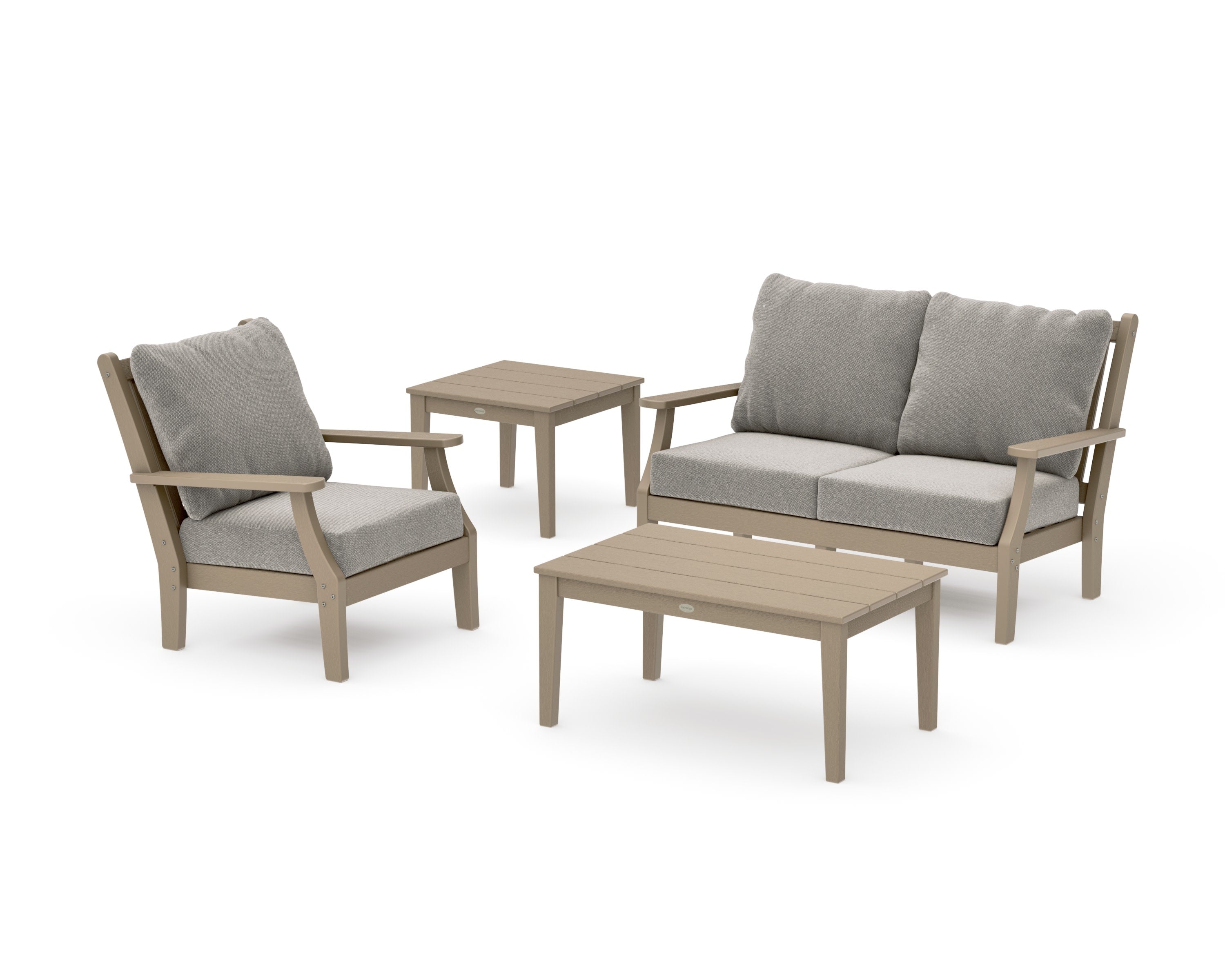 Wovendale 4-Piece Deep Seating Set in Vintage Sahara / Weathered Tweed