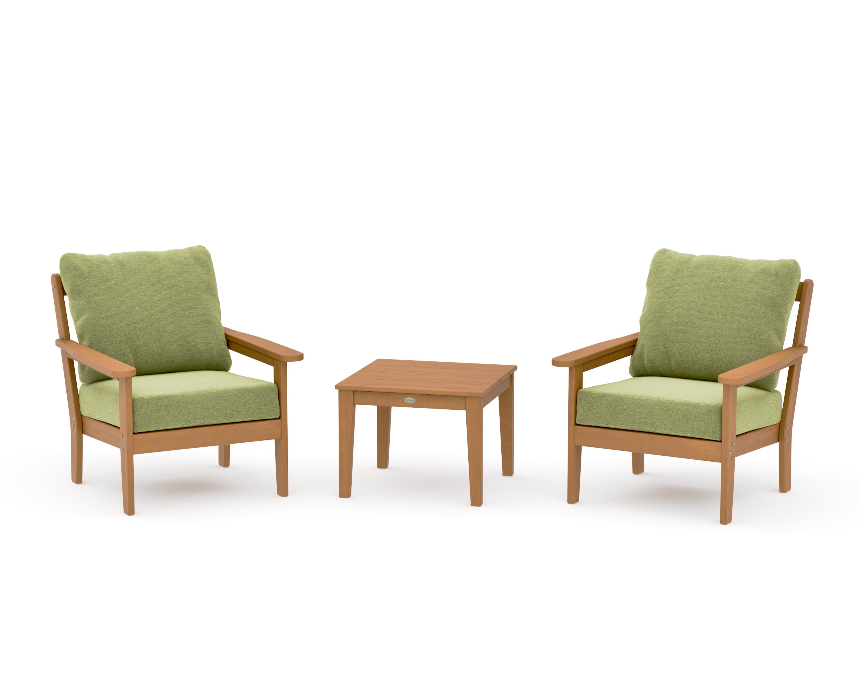 Cottage 3-Piece Deep Seating Set in Natural / Chartreuse Boucle