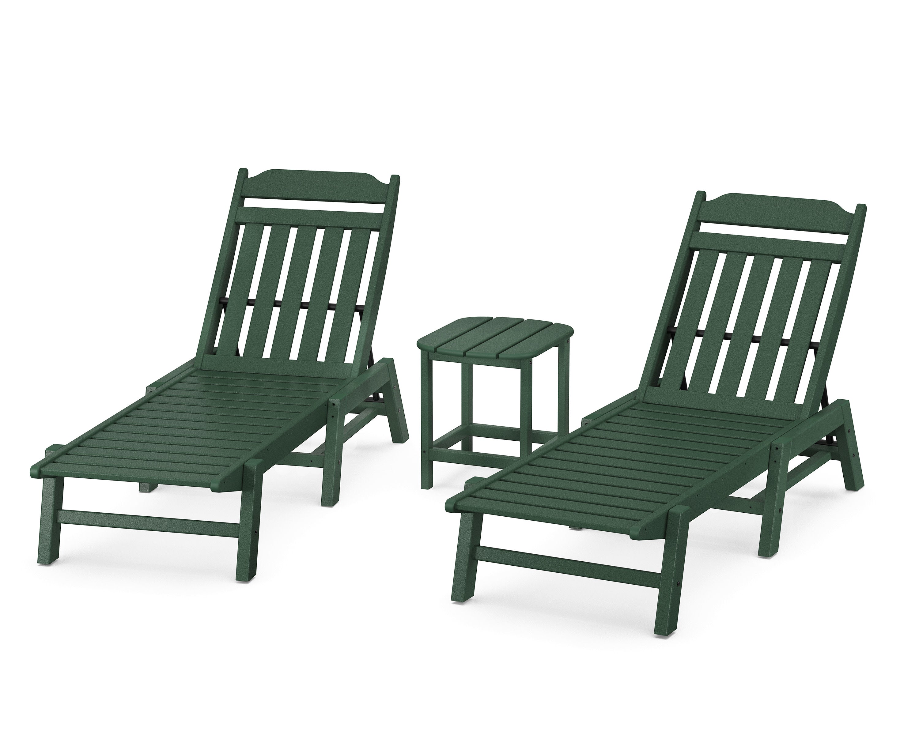 Cottage 3-Piece Chaise Set in Green