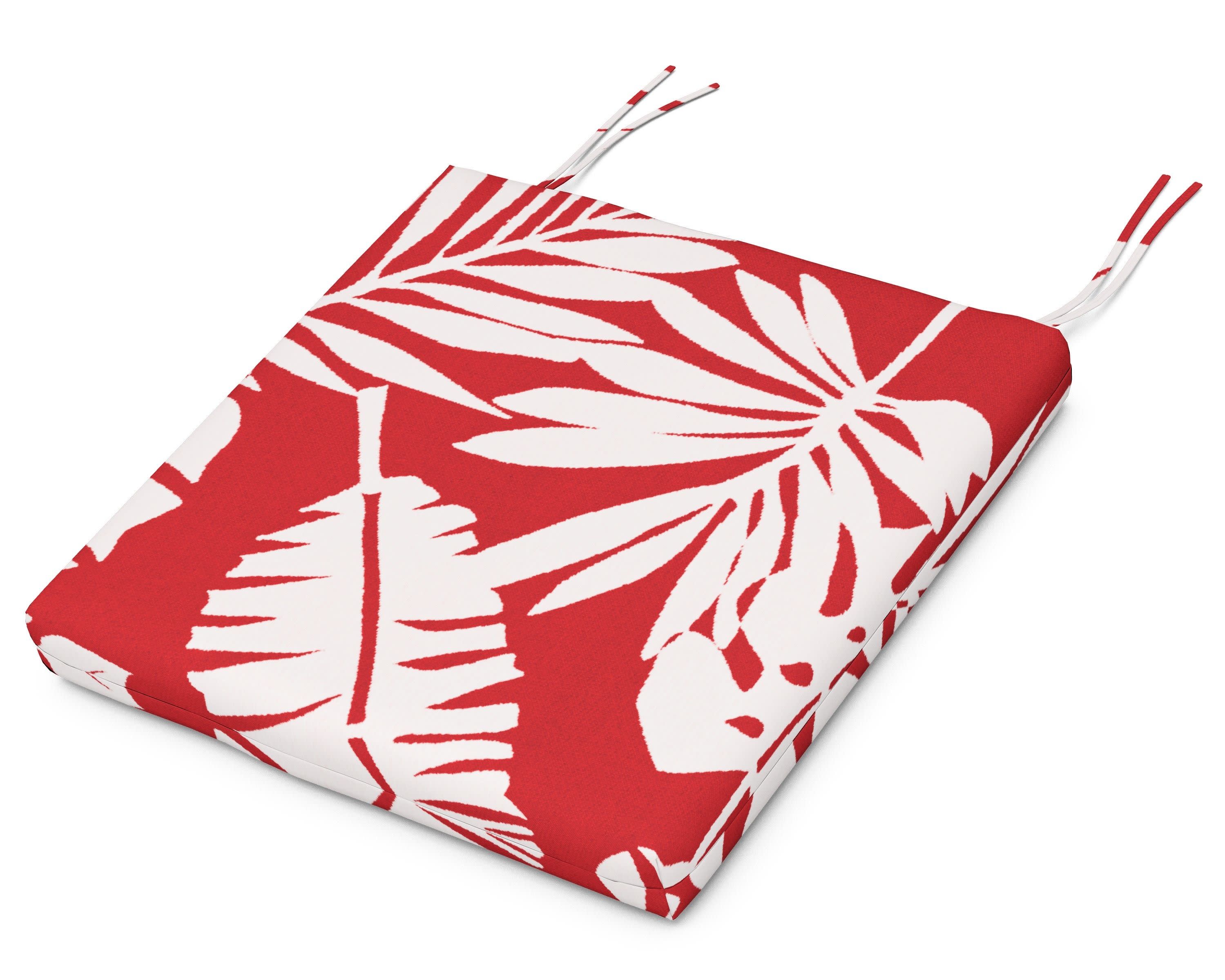 Seat Cushion 17"D x 20.75"W x 2.5"H in Leaf Crimson
