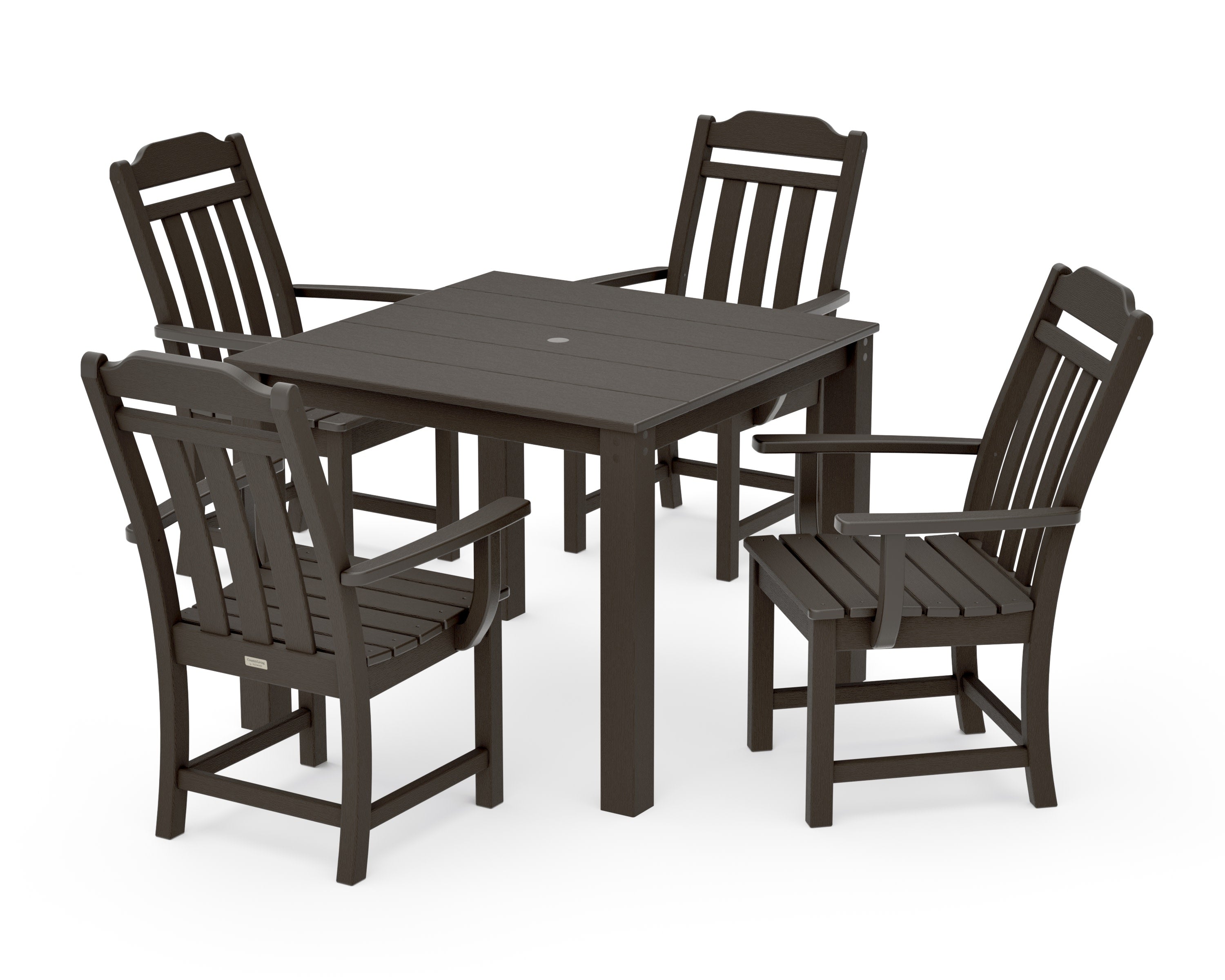 Cottage 5-Piece Parsons Dining Set in Vintage Coffee