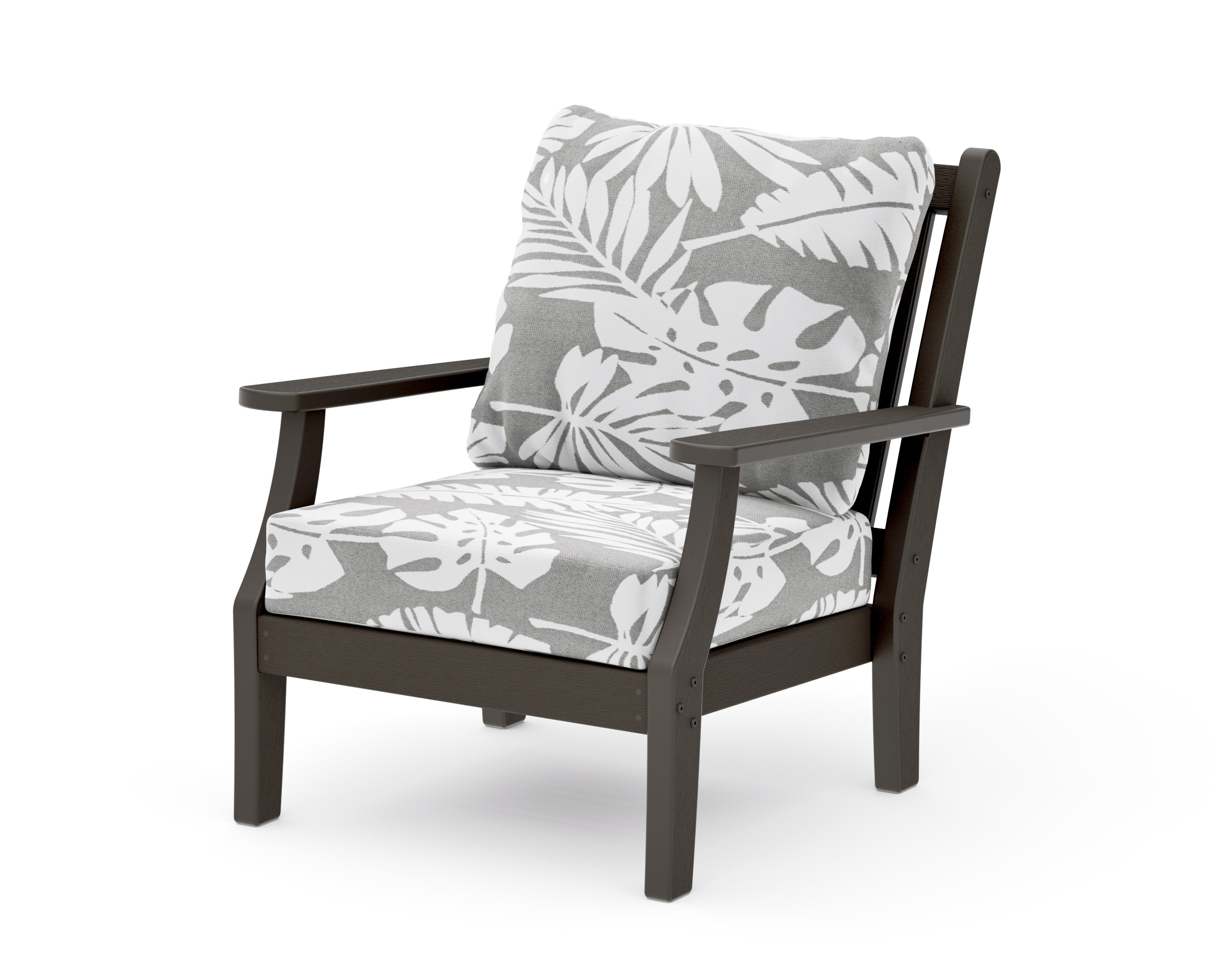 Wovendale Deep Seating Chair in Vintage Coffee / Leaf Grey Mist