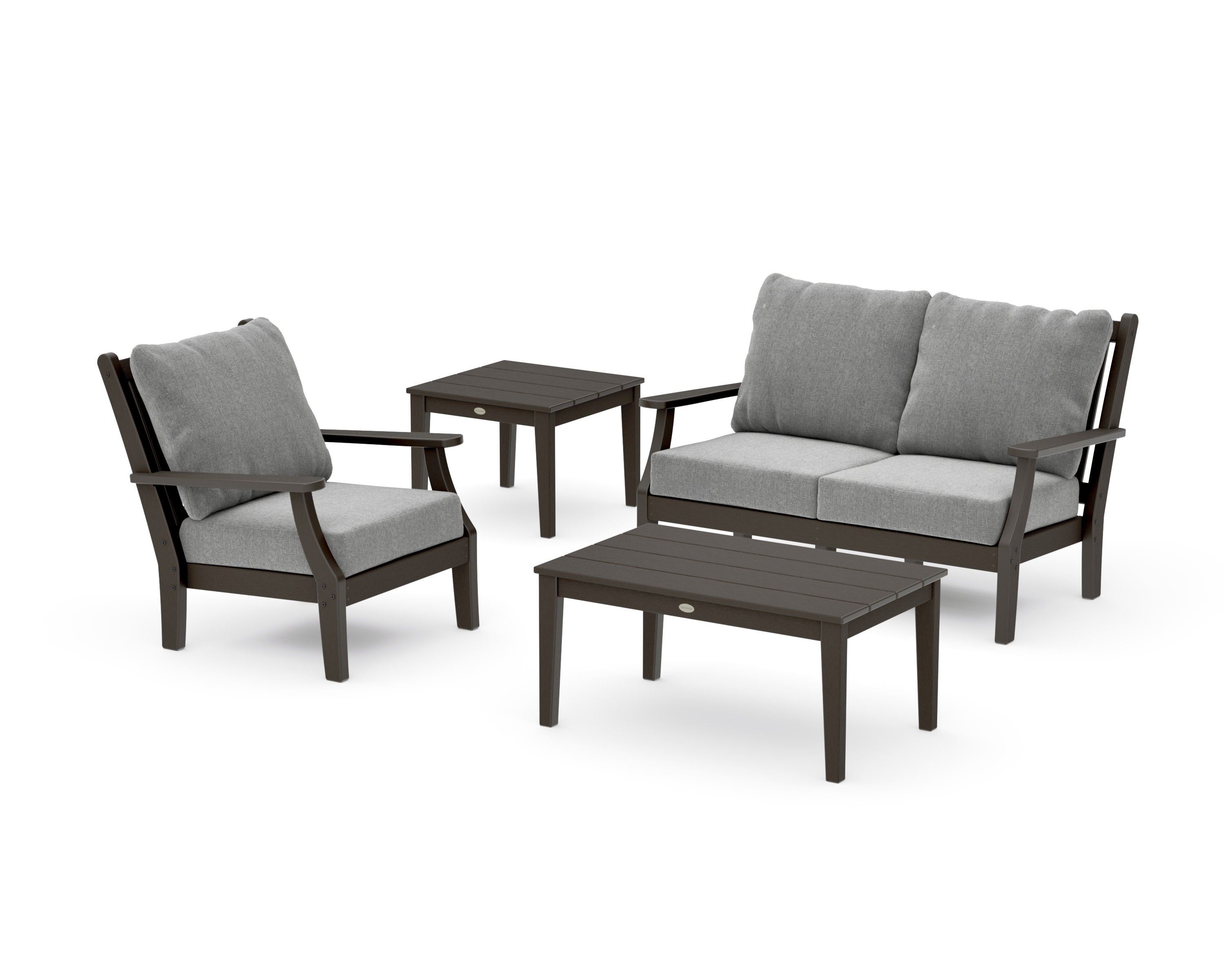 Wovendale 4-Piece Deep Seating Set in Vintage Coffee / Grey Mist