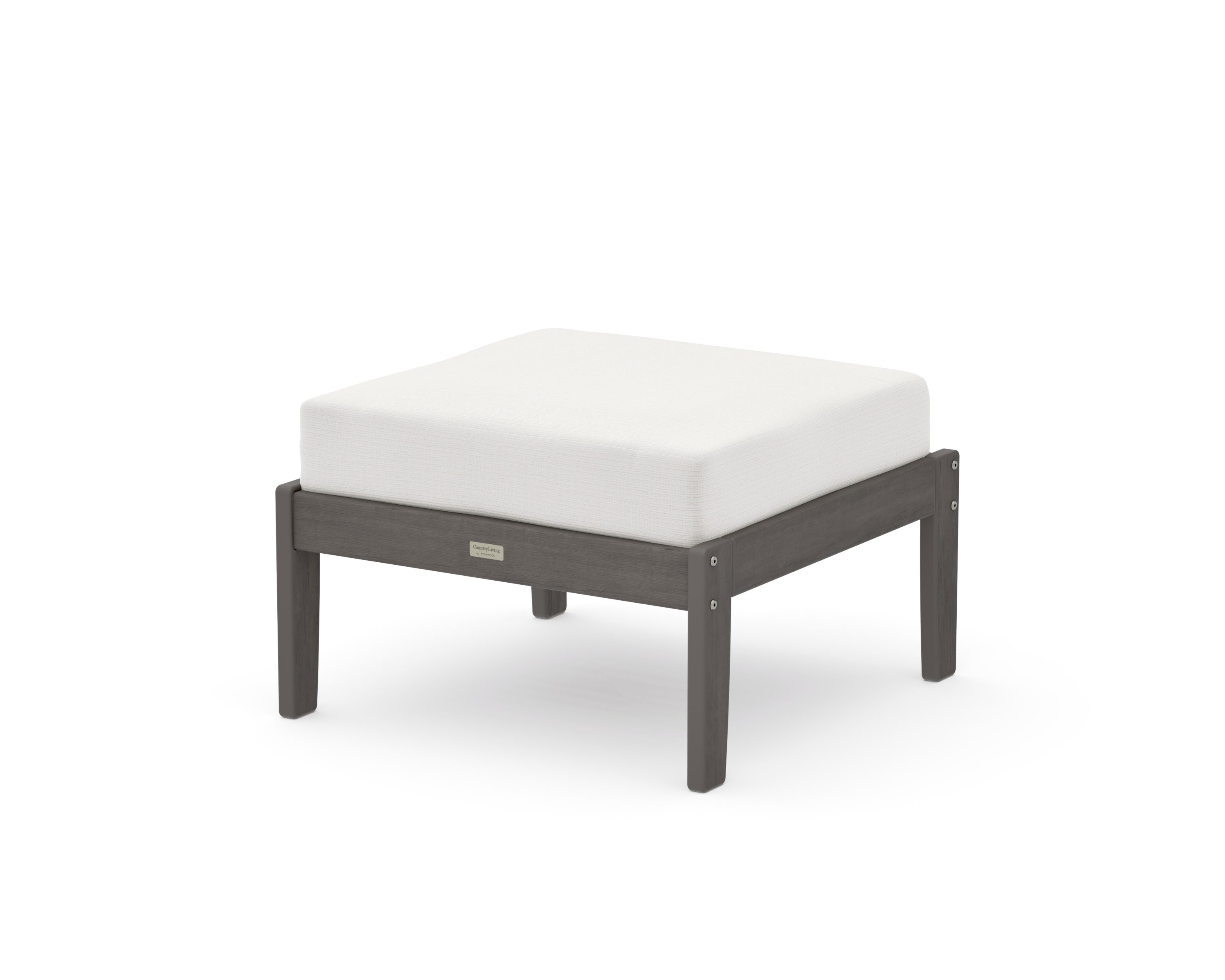 Cottage Deep Seating Ottoman in Driftwood / Natural Linen