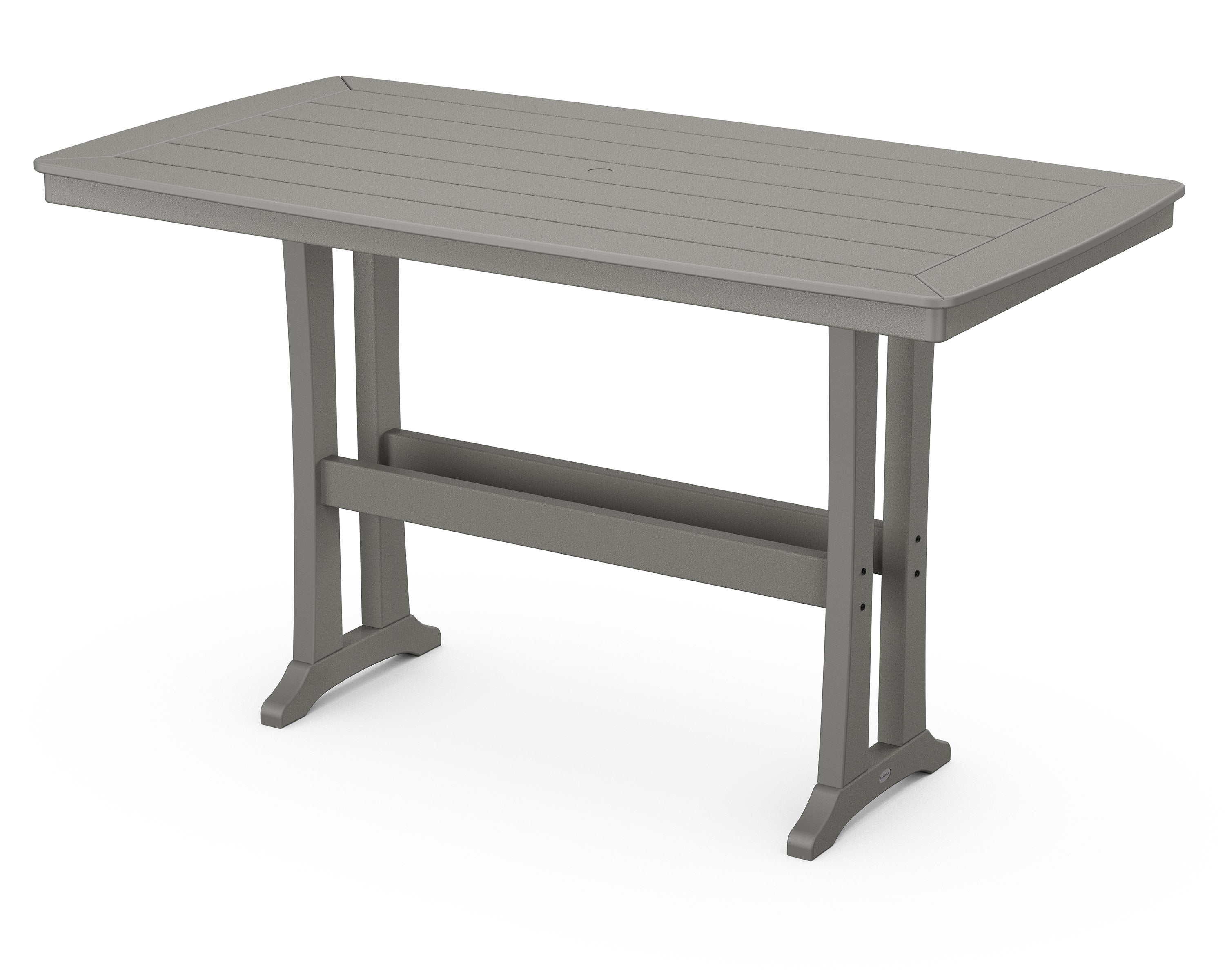 Nautical Trestle 38" x 73" Bar Table in Slate Grey