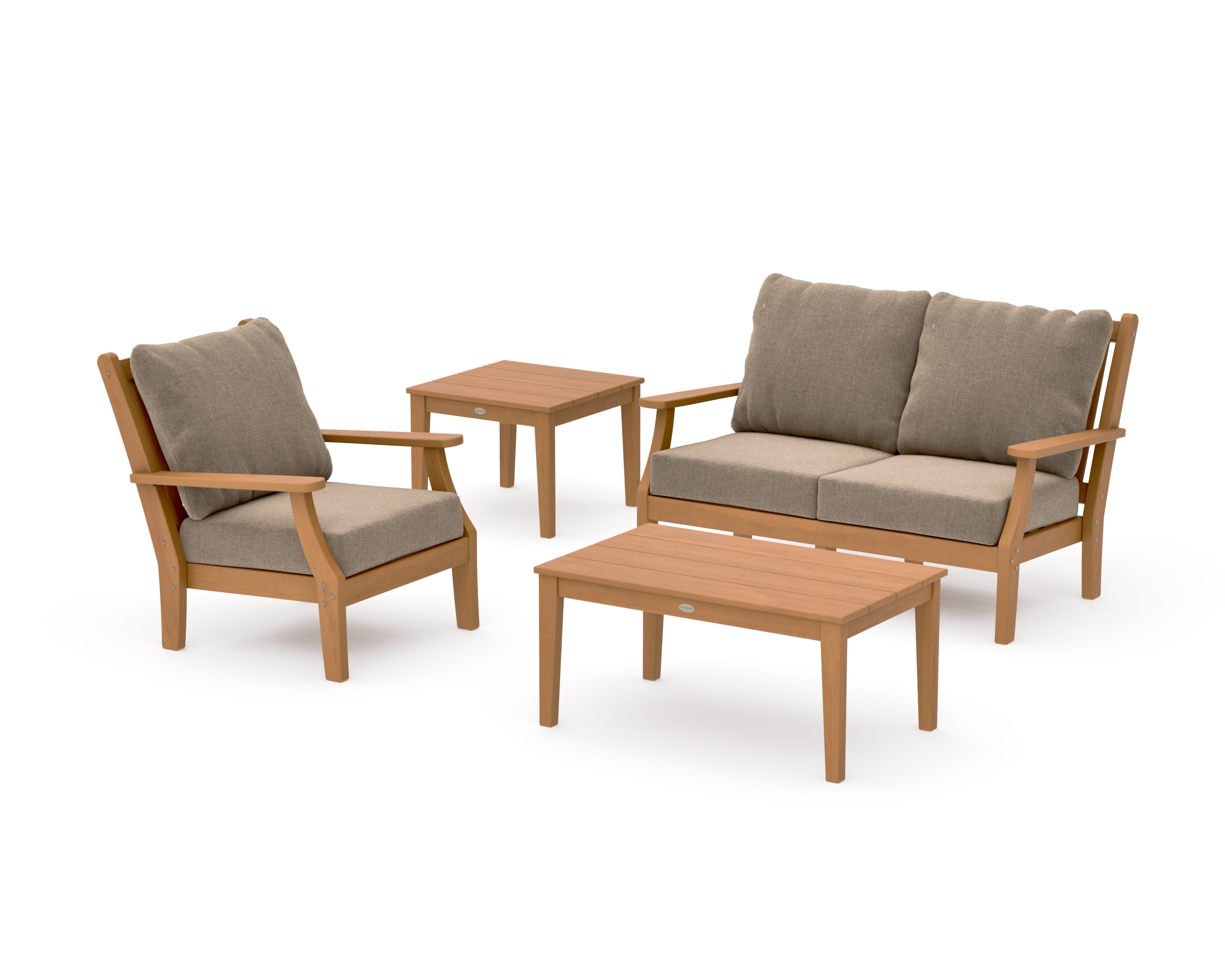 Wovendale 4-Piece Deep Seating Set in Natural / Spiced Burlap