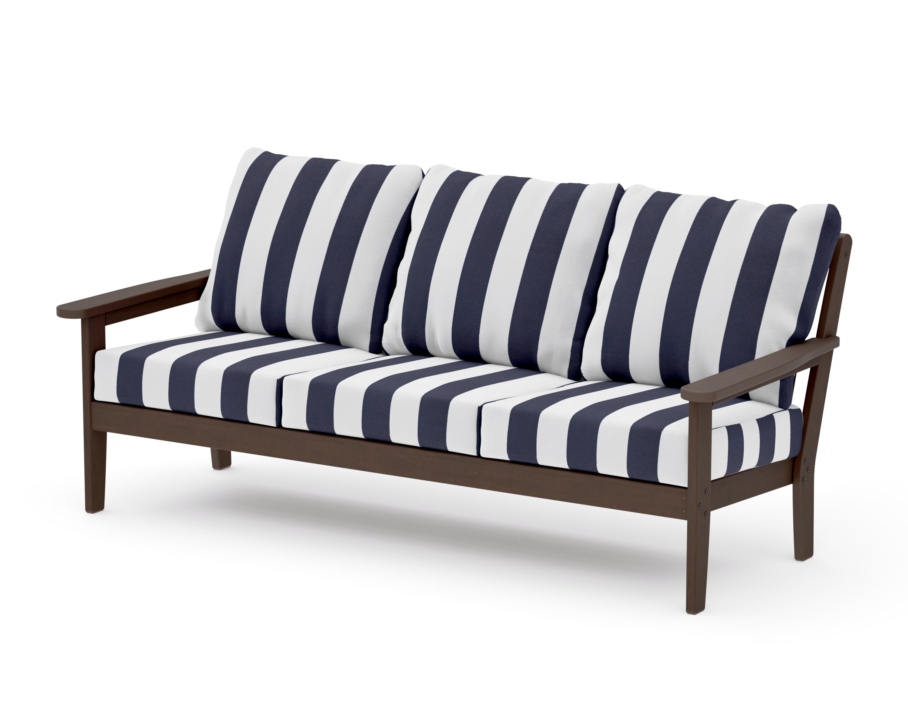 Cottage Deep Seating Sofa in Kona / Cabana Stripe Navy