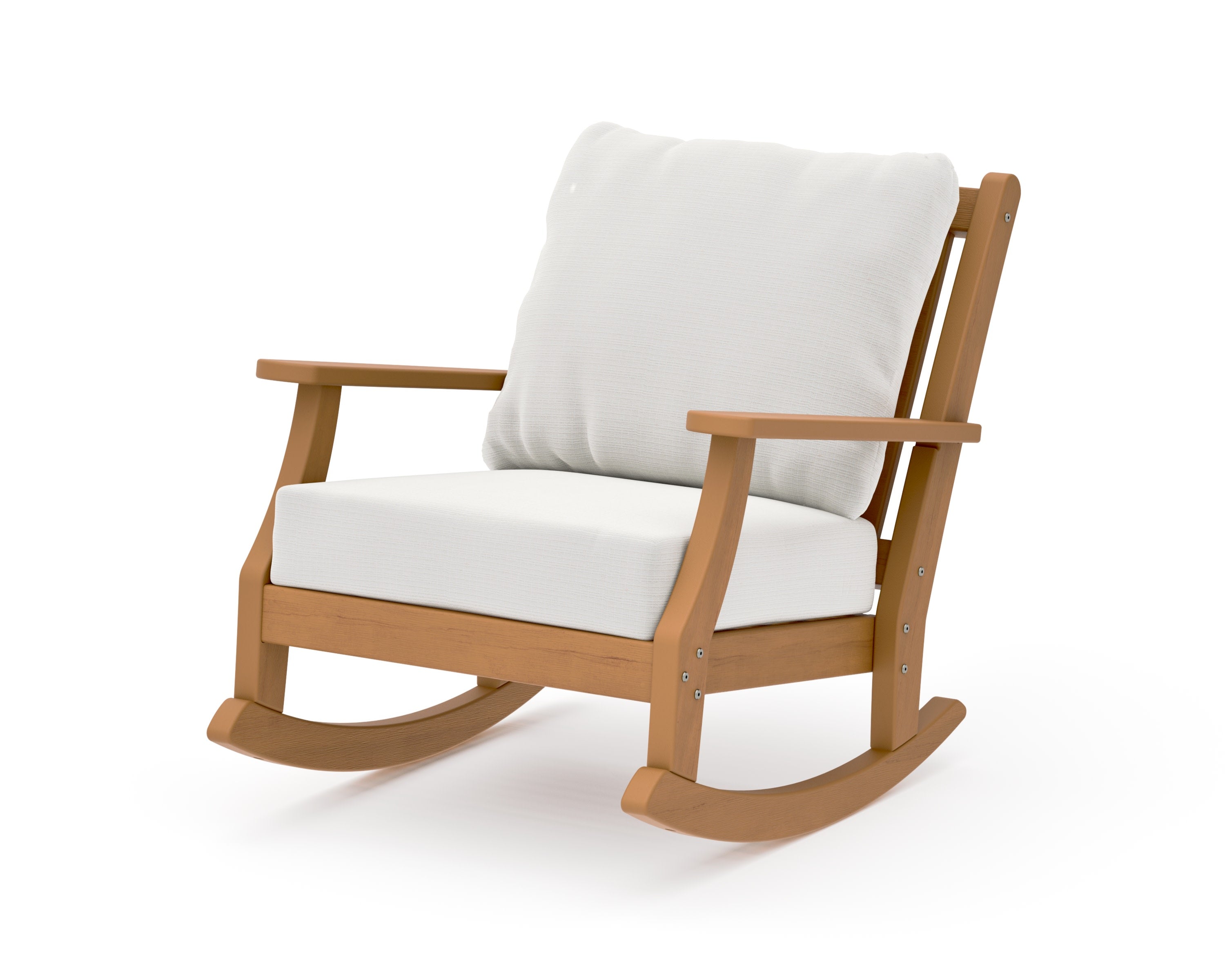 Wovendale Deep Seating Rocking Chair in Natural / Natural Linen