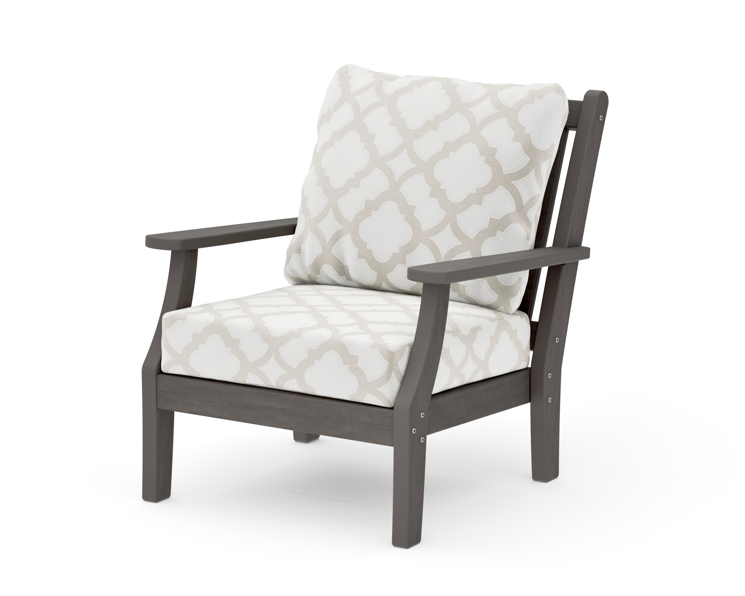 Wovendale Deep Seating Chair in Driftwood / Trellis Dune Burlap