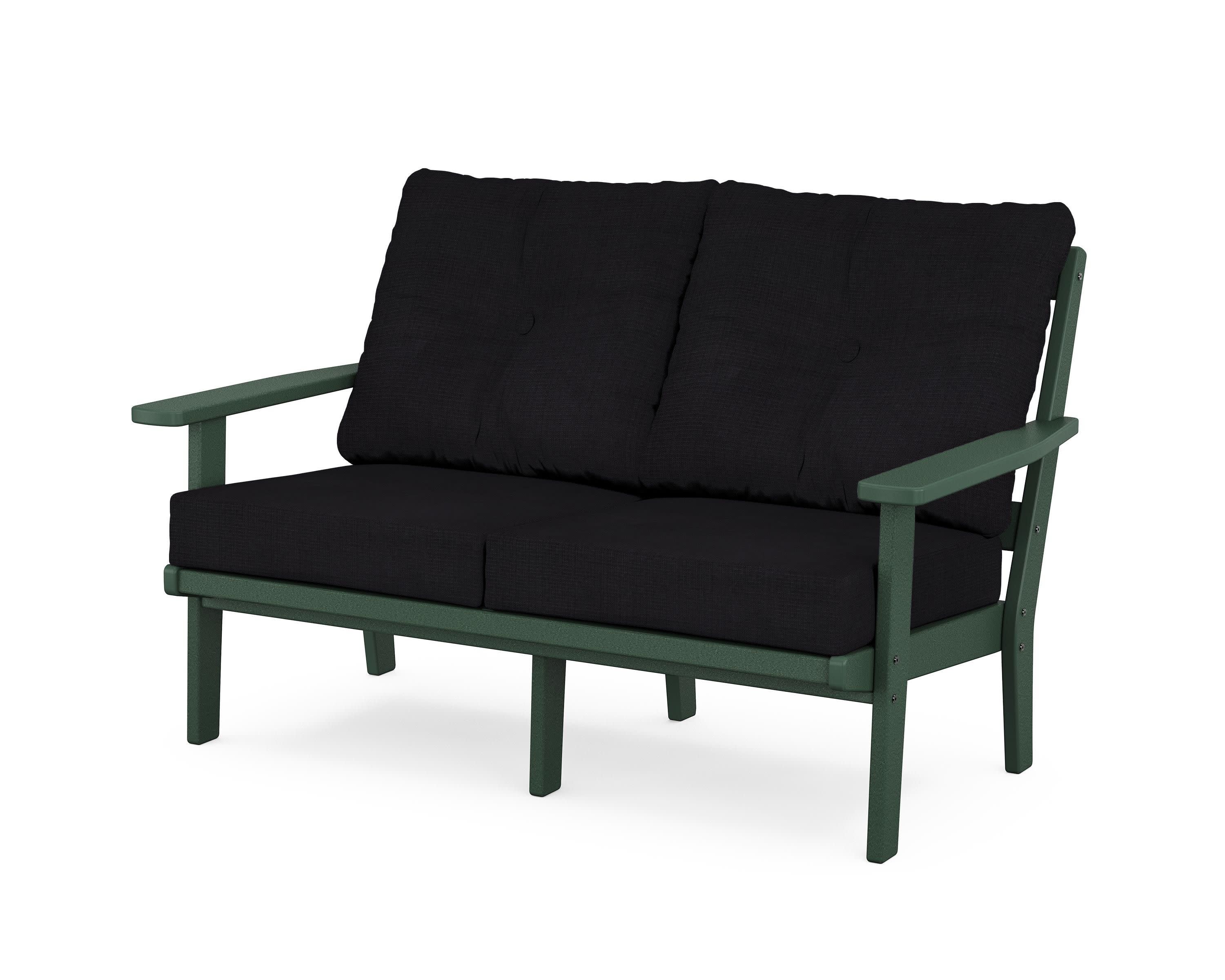 Prairie Deep SeatingLoveseat in Green / Midnight Linen