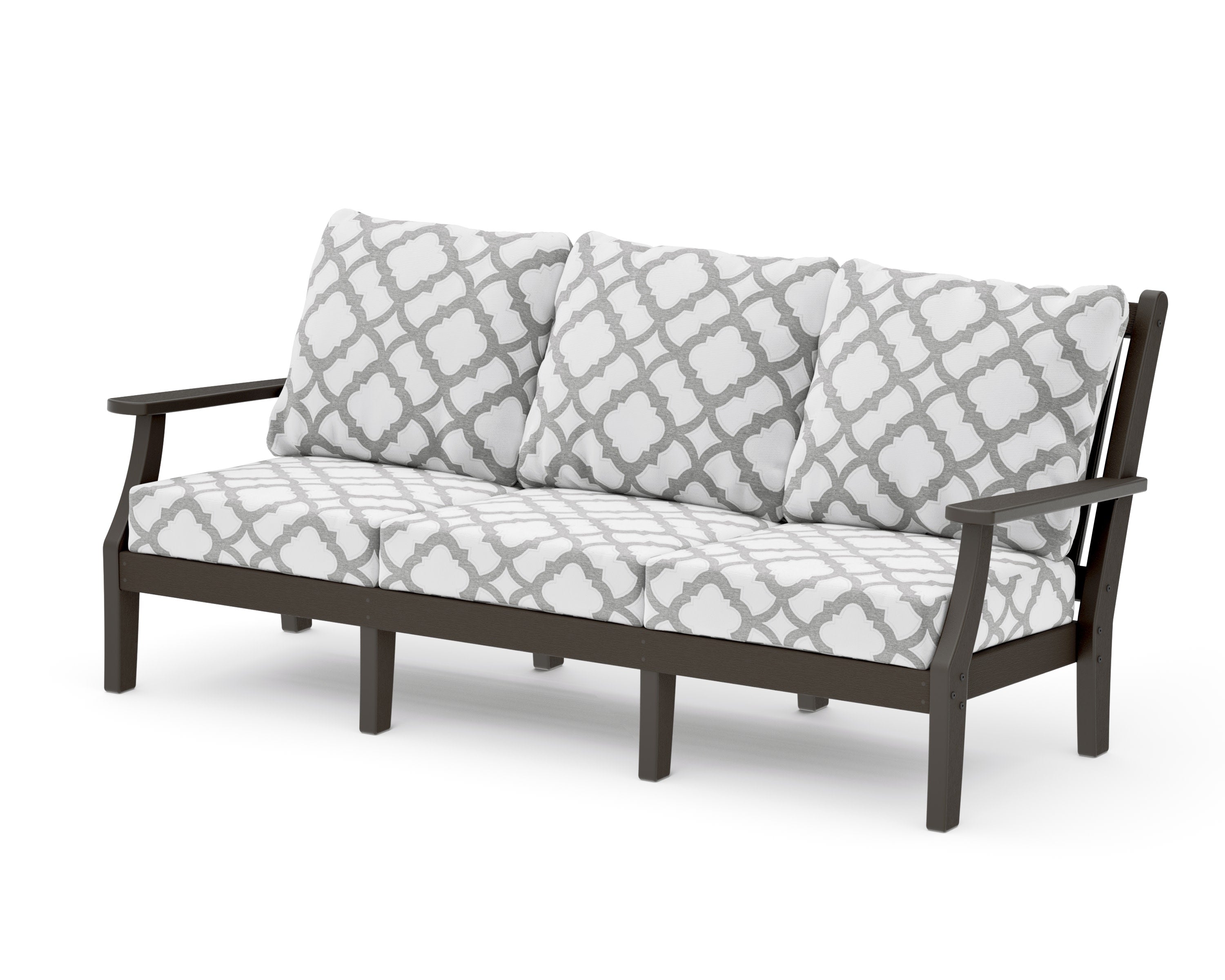 Wovendale Deep Seating Sofa in Vintage Coffee / Trellis Grey Mist