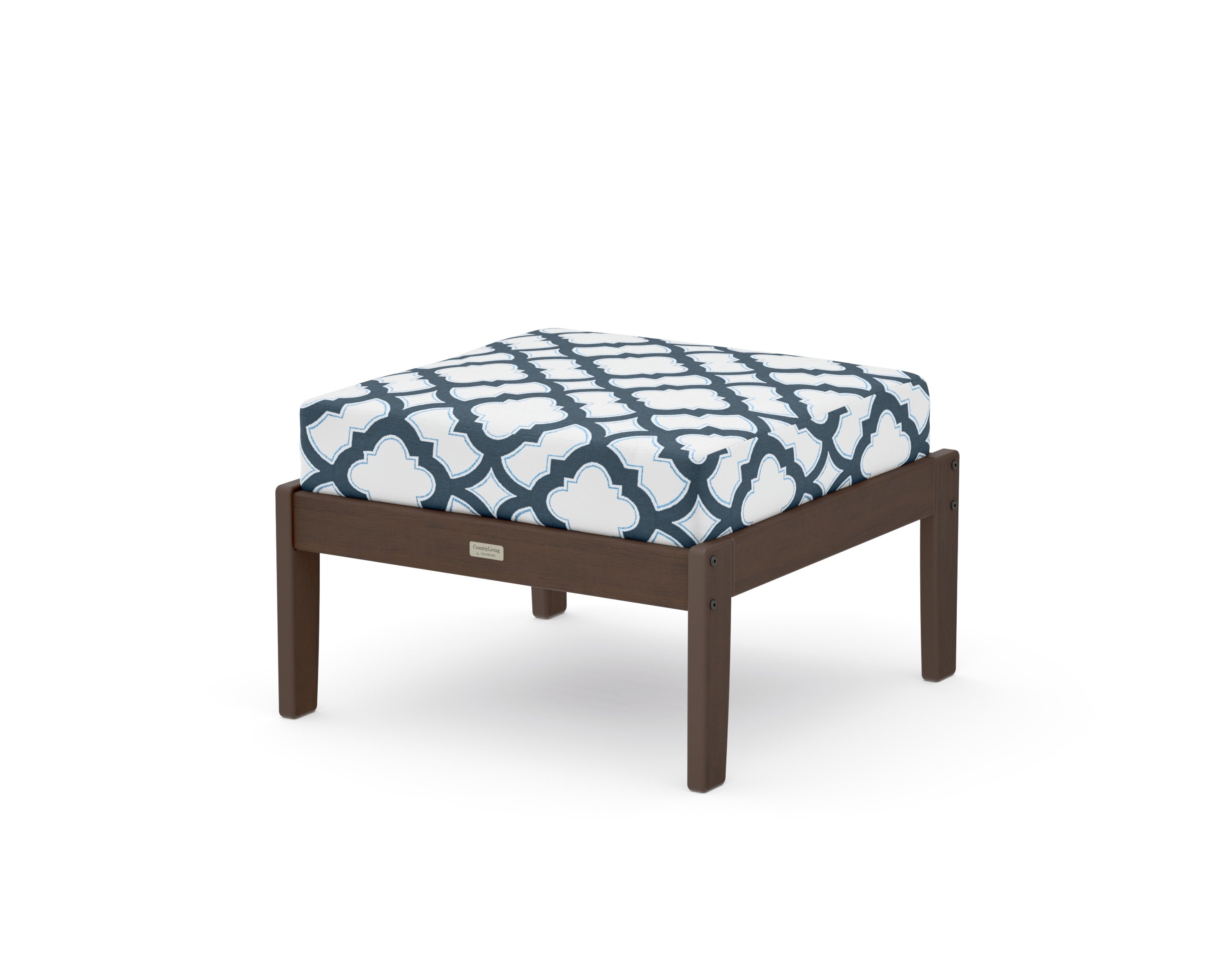 Cottage Deep Seating Ottoman in Kona / Trellis Marine Indigo