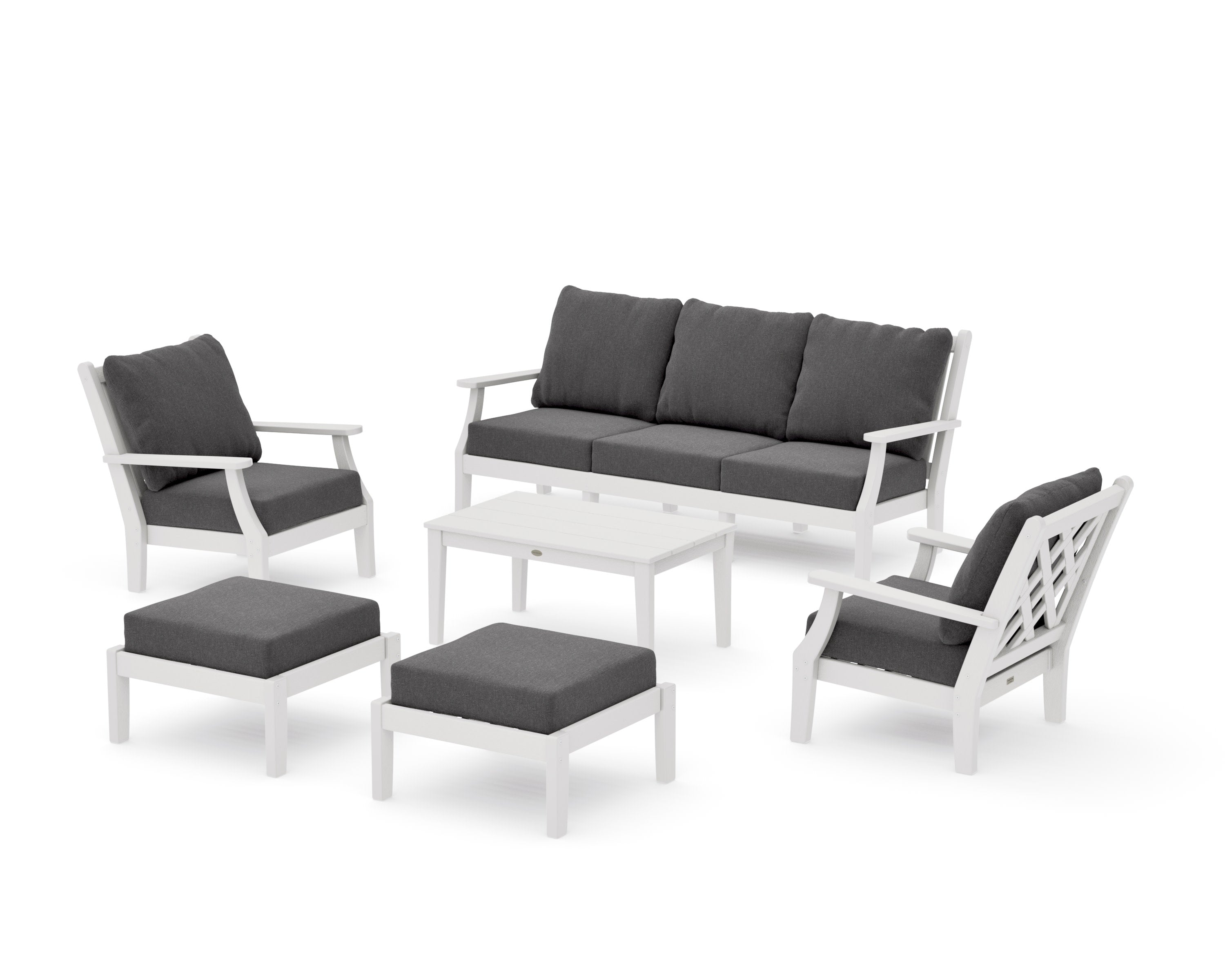 Wovendale 6-Piece Lounge Sofa Set in Vintage White / Ash Charcoal