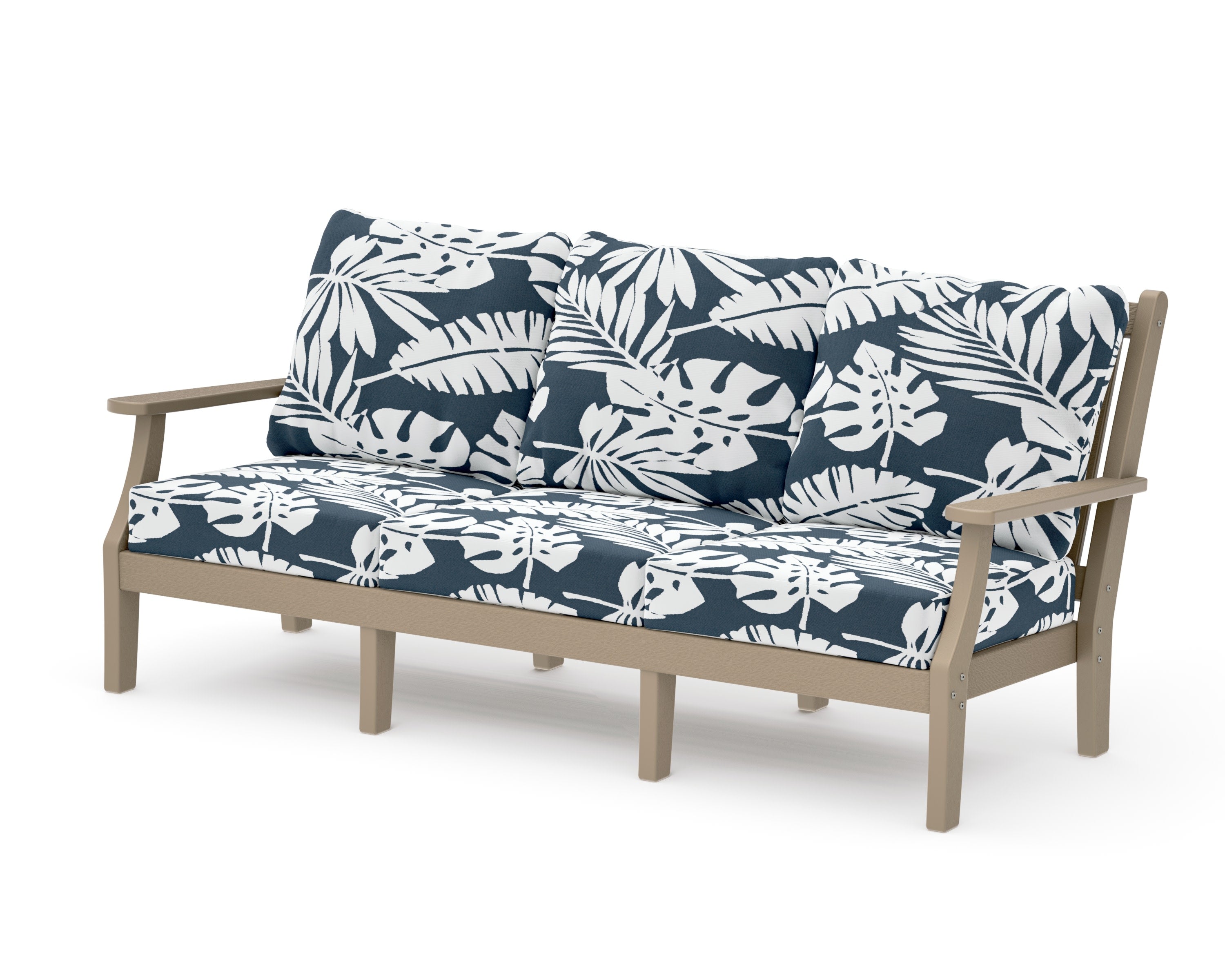 Wovendale Deep Seating Sofa in Vintage Sahara / Leaf Marine Indigo