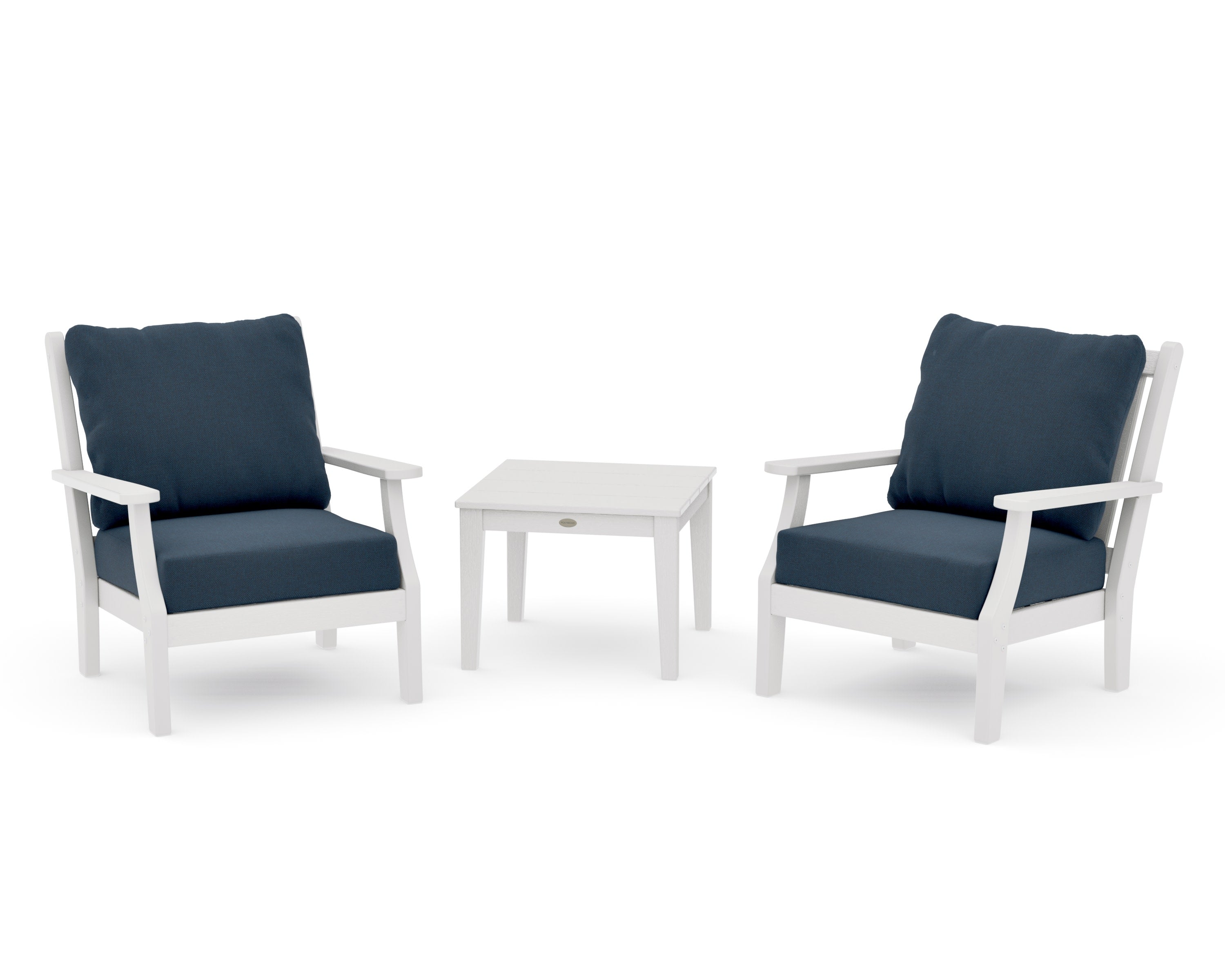 Wovendale 3-Piece Deep Seating Set in Vintage White / Marine Indigo