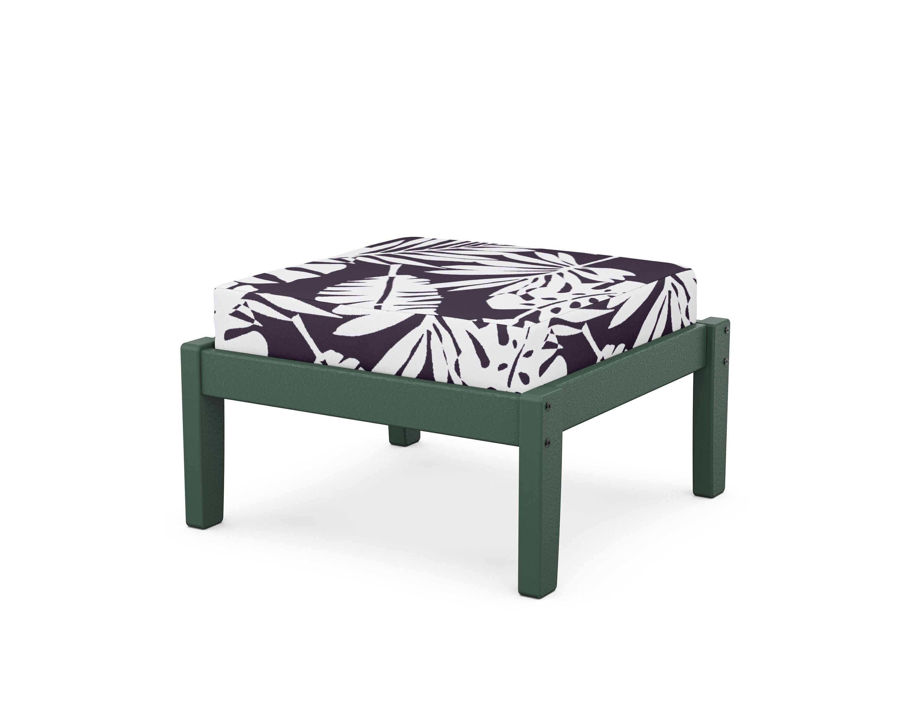 Deep Seating Ottoman in Green / Leaf Navy
