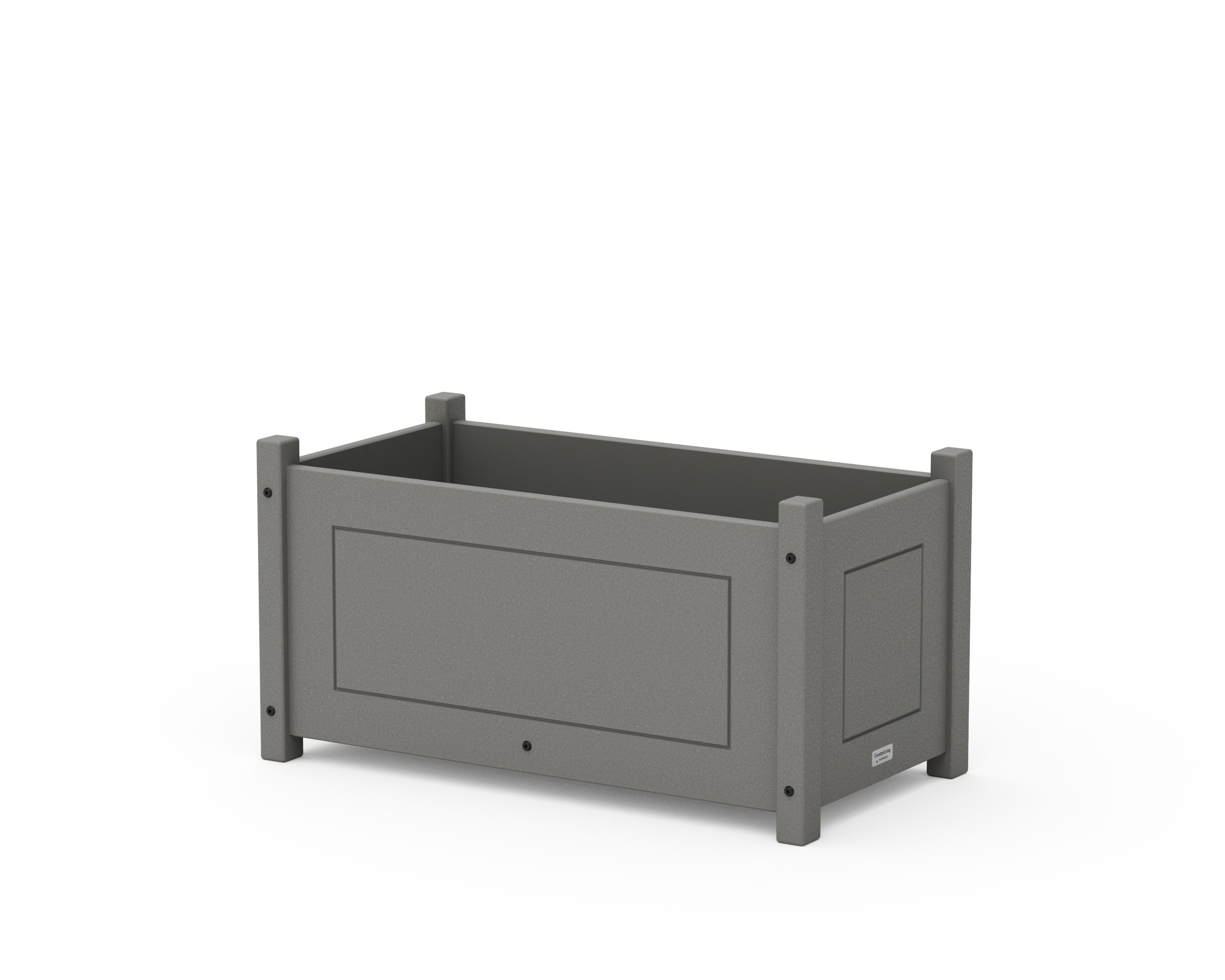 Country Living Rectangle Double Planter Box in Slate Grey