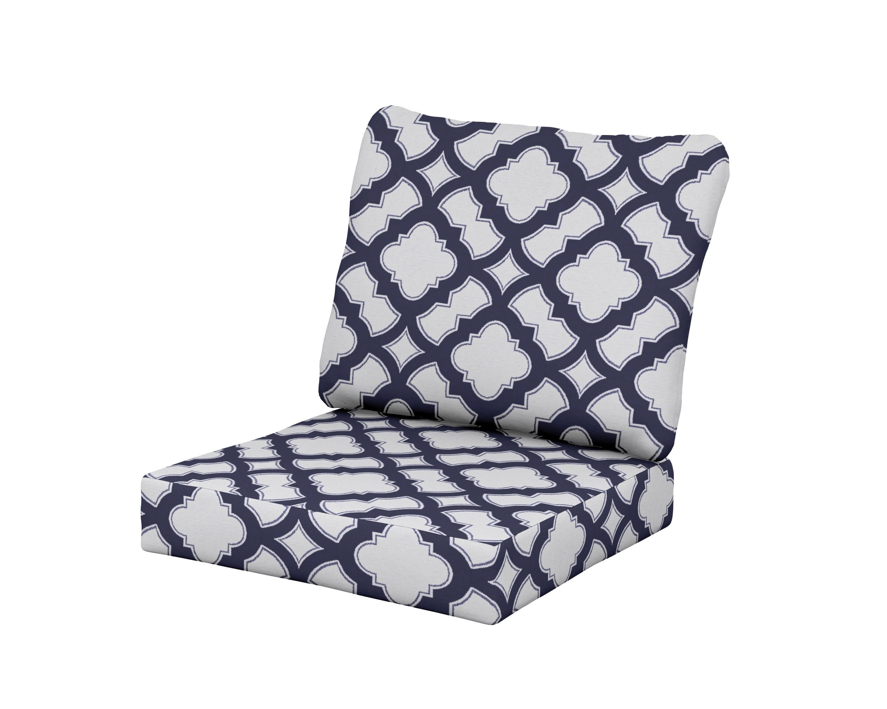 Classics Seat/Back Cushion Set in Trellis Navy