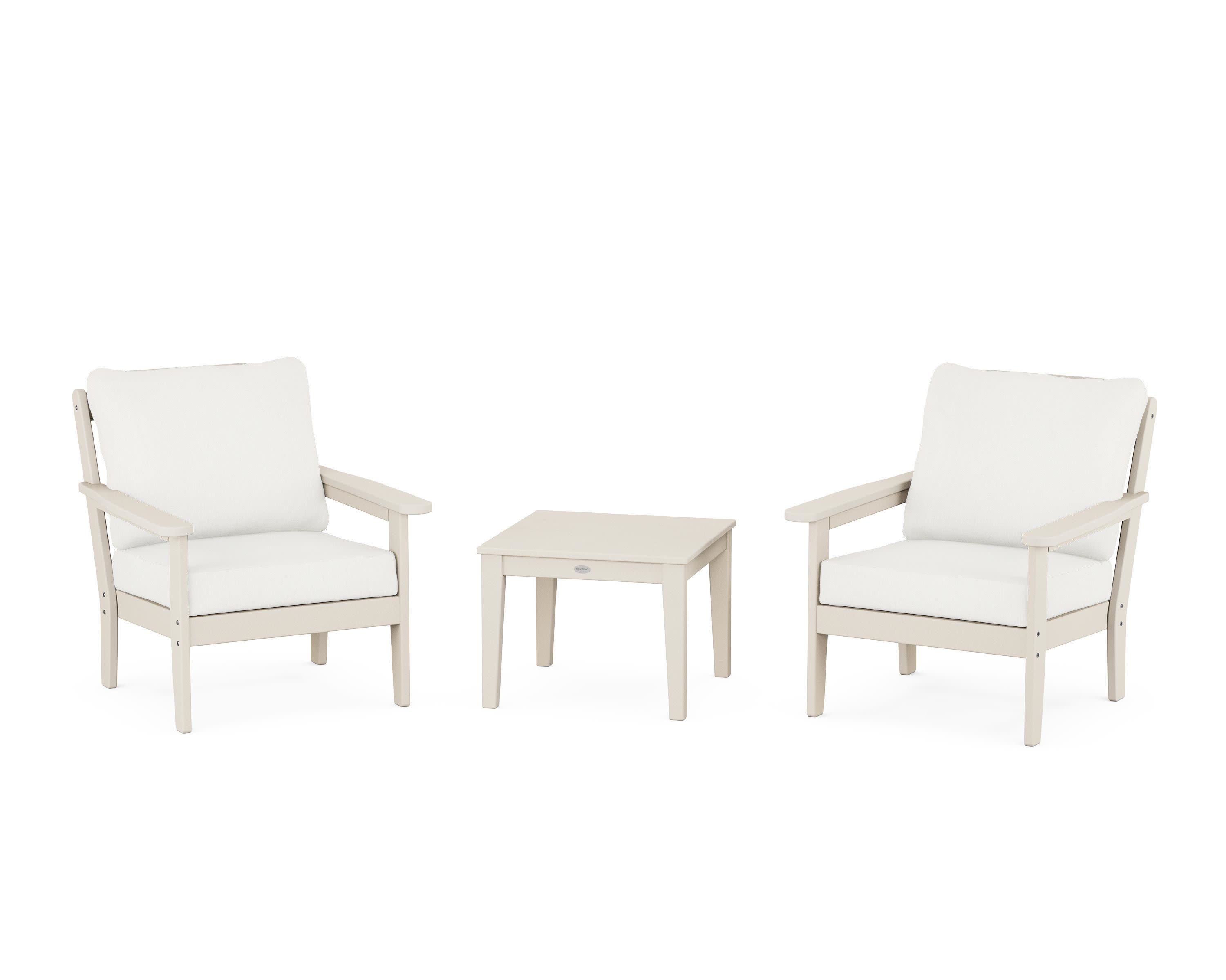 Cottage 3-Piece Deep Seating Set in Sand / Natural Linen