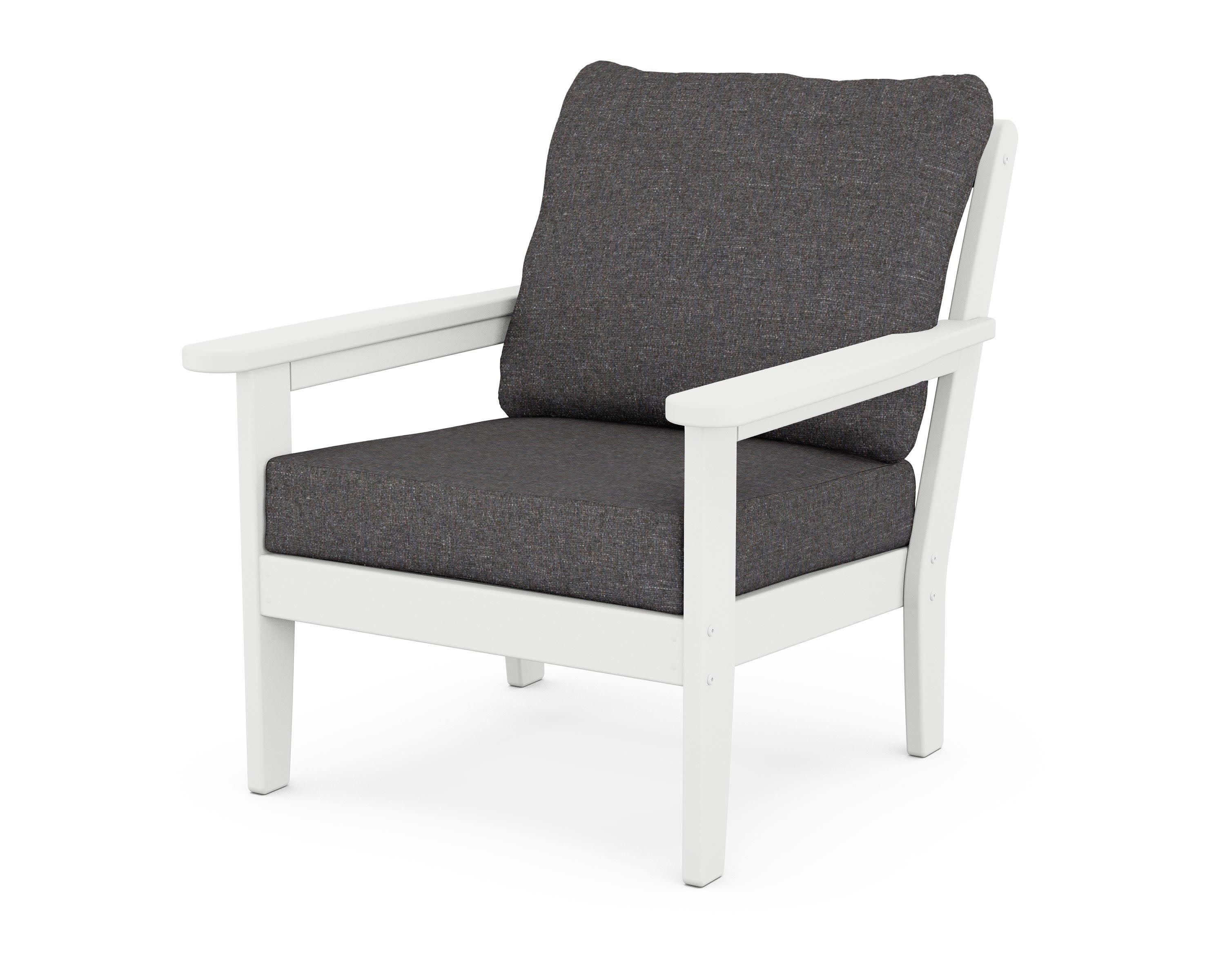 Cottage Deep Seating Chair in White / Ash Charcoal
