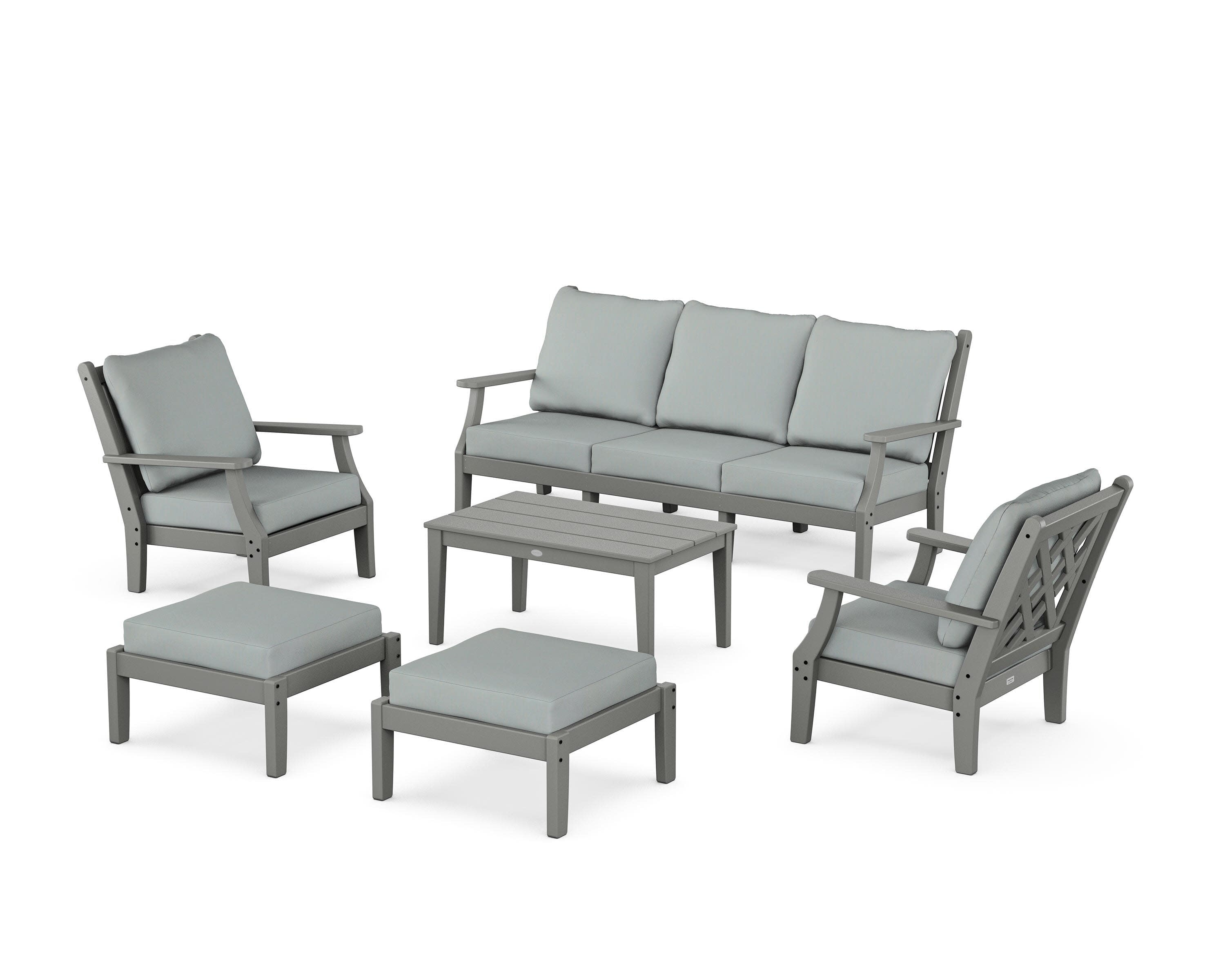 Wovendale 6-Piece Lounge Sofa Set in Slate Grey / Spa