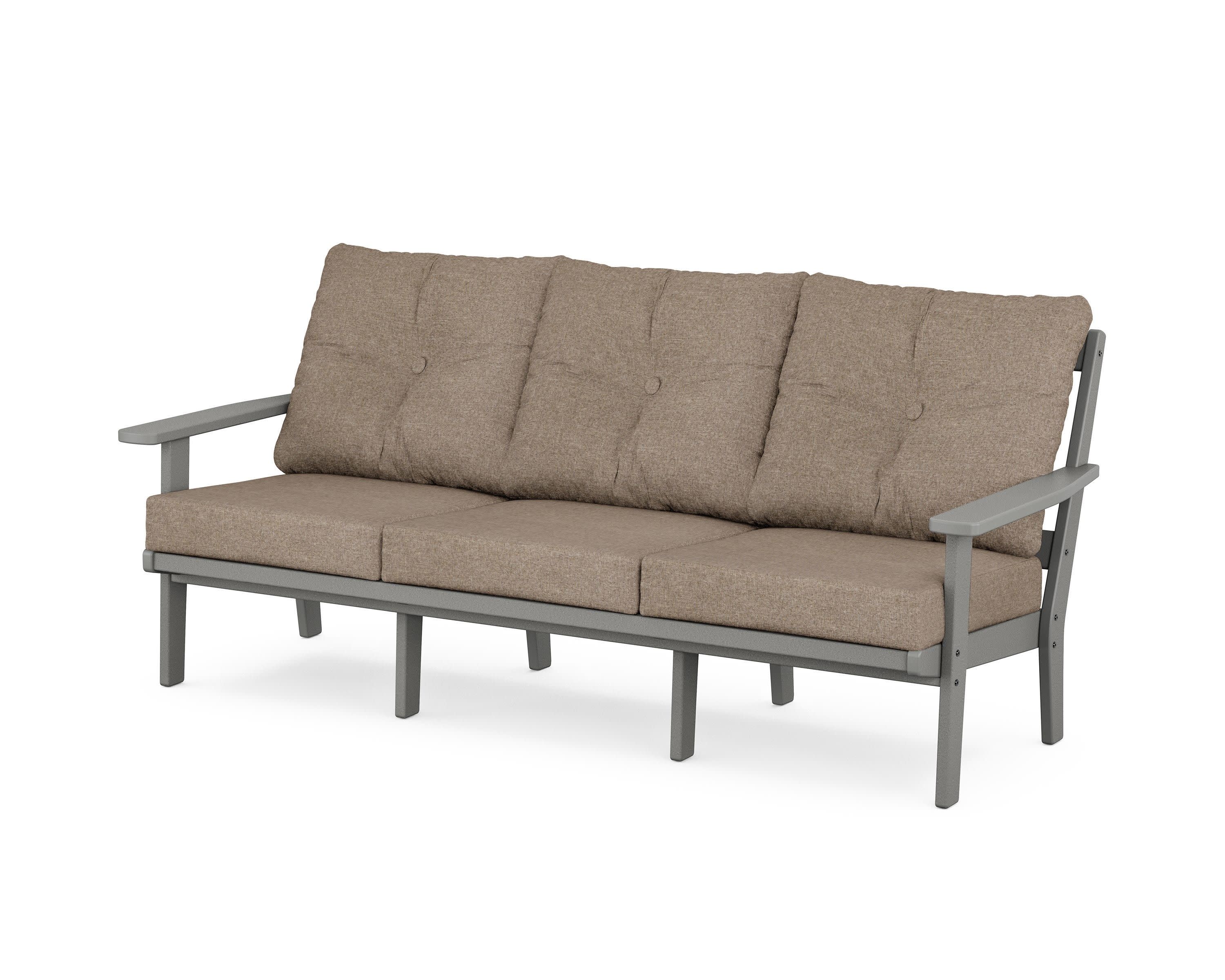 PrairieDeep Seating Sofa in Slate Grey / Spiced Burlap