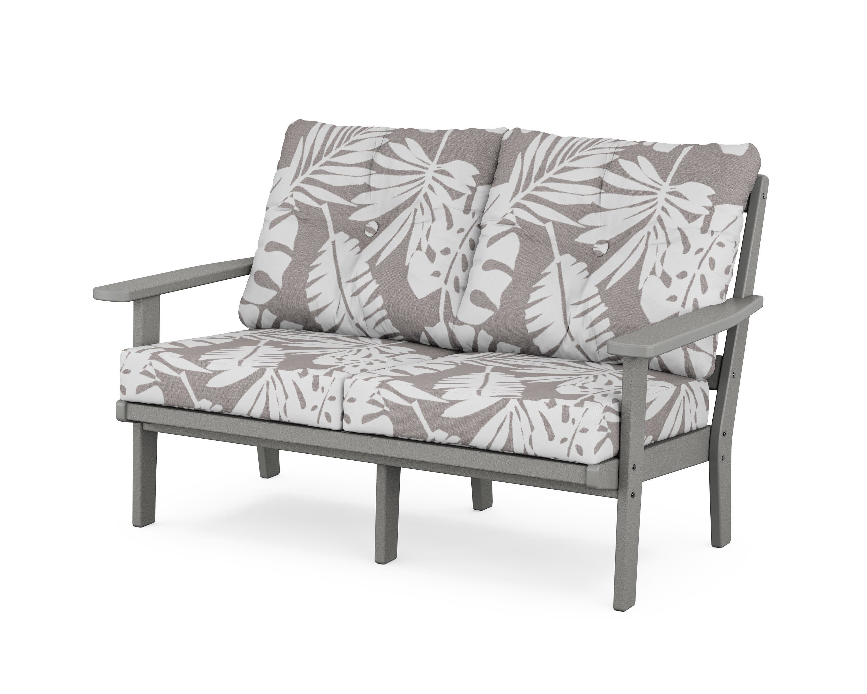 Prairie Deep SeatingLoveseat in Slate Grey / Leaf Grey Mist