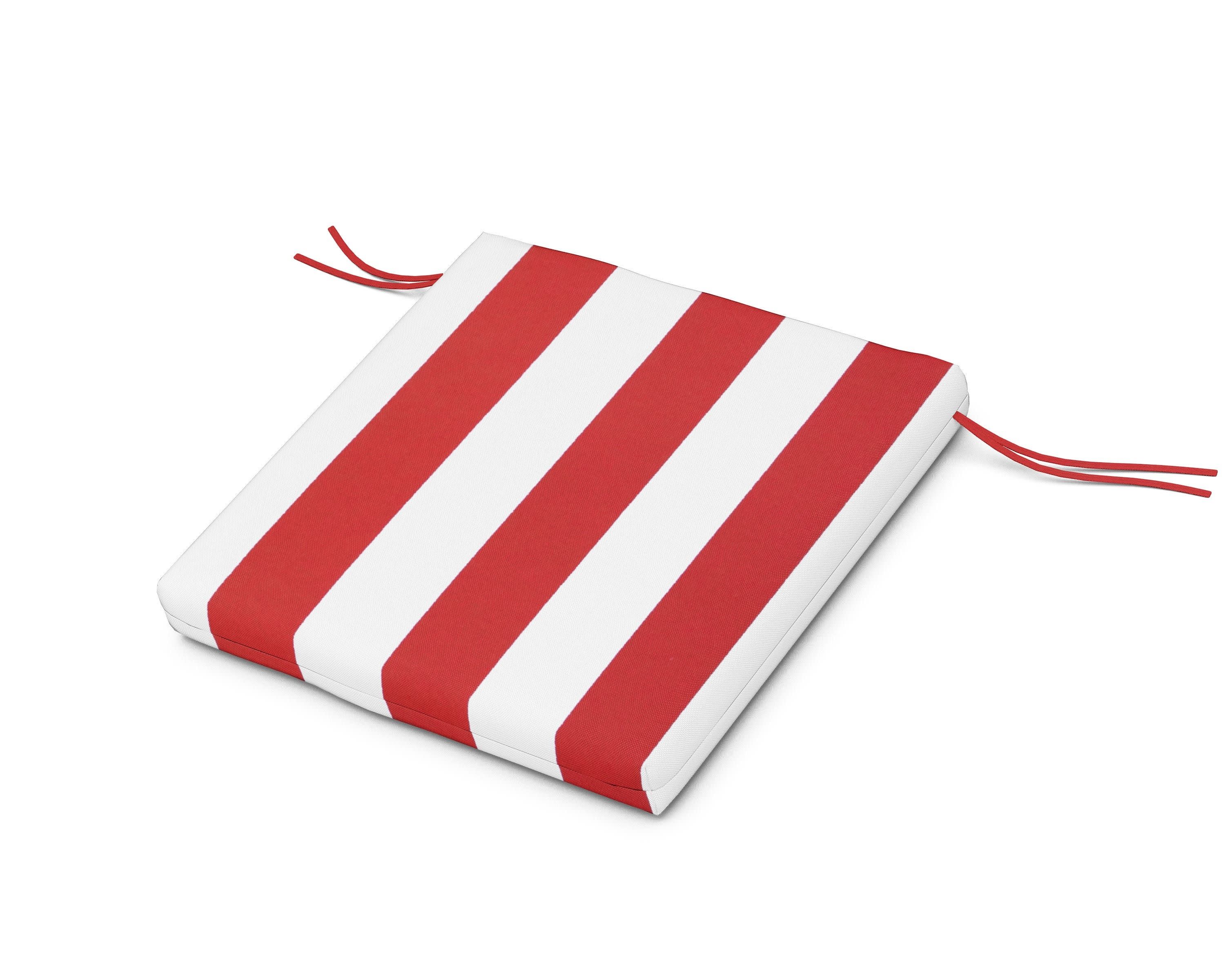 Seat Cushion - 20"D x 20"W x 2.5"H in Cabana Stripe Crimson