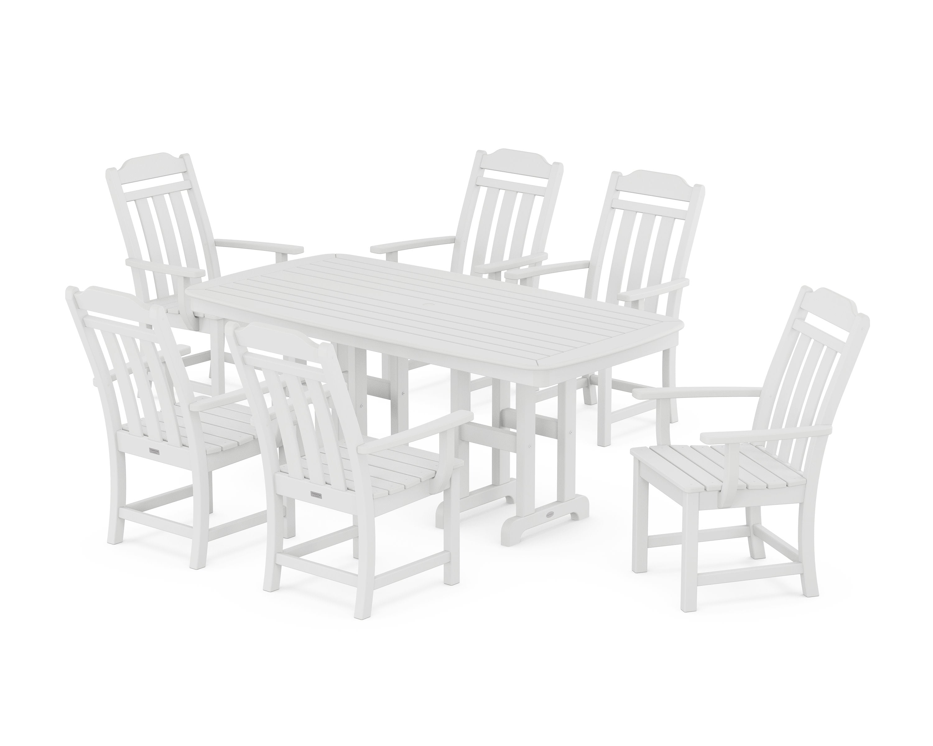 Cottage Arm Chair 7-Piece Dining Set in White