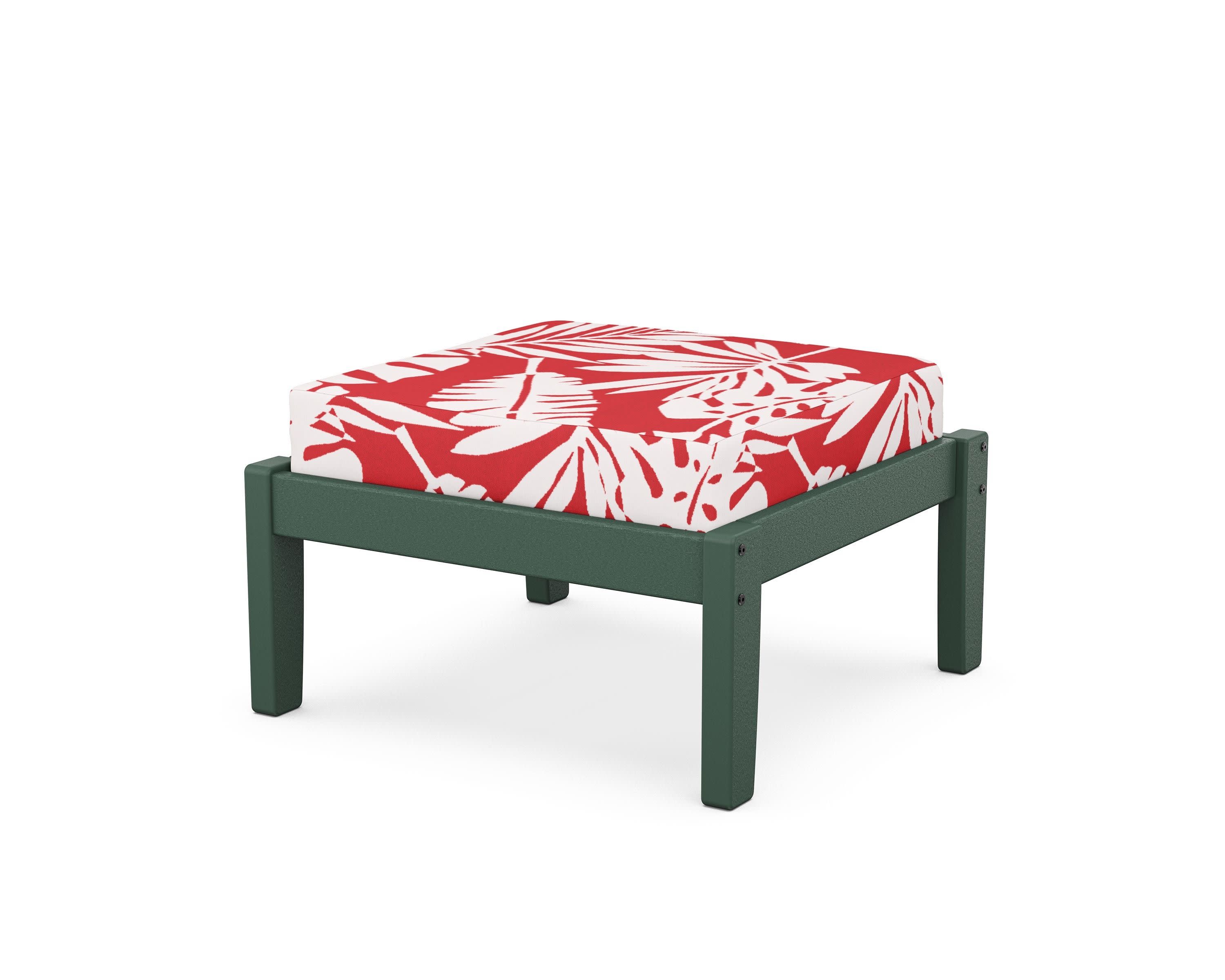 Deep Seating Ottoman in Green / Leaf Crimson