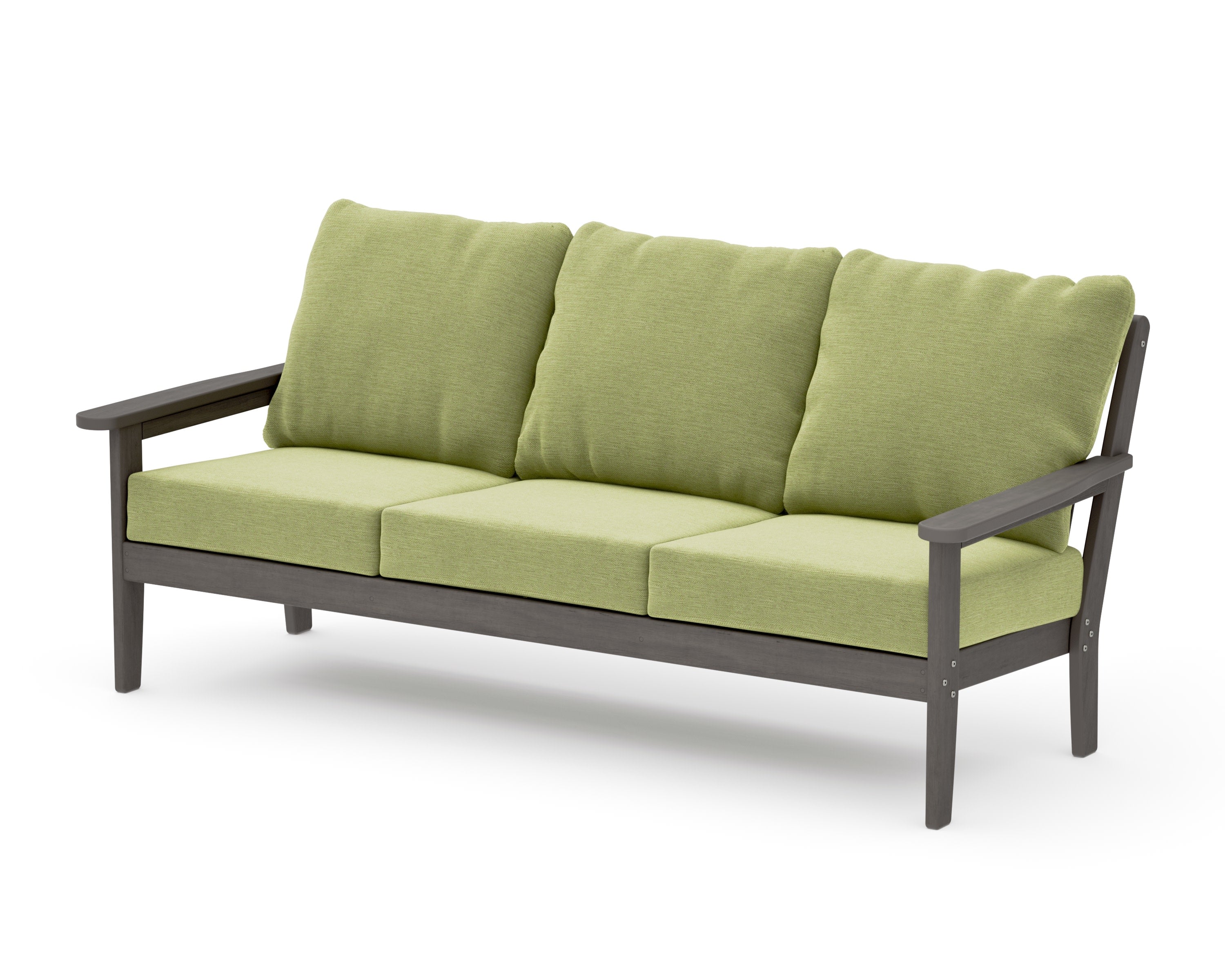 Cottage Deep Seating Sofa in Driftwood / Chartreuse Boucle