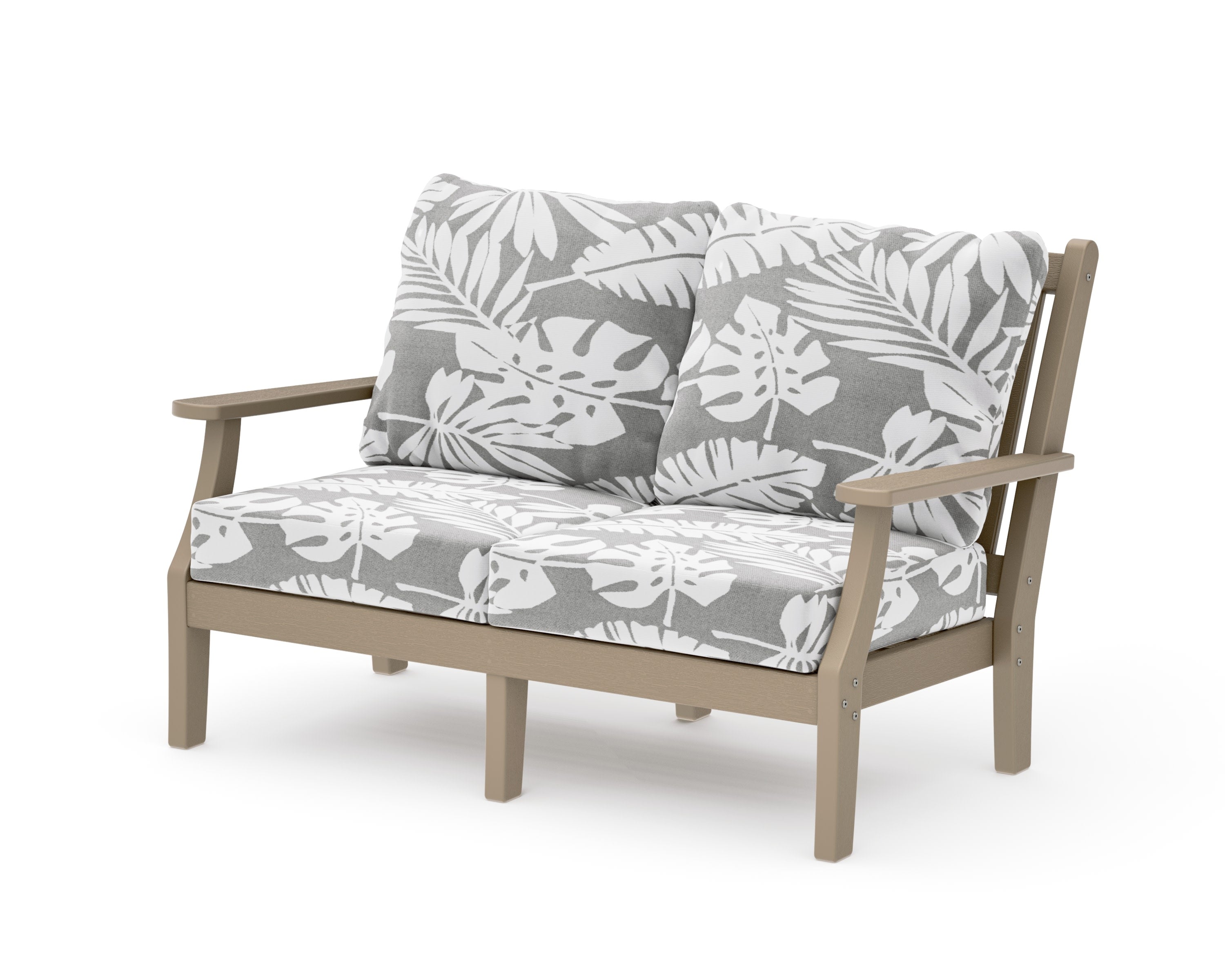 Wovendale Deep Seating Loveseat in Vintage Sahara / Leaf Grey Mist