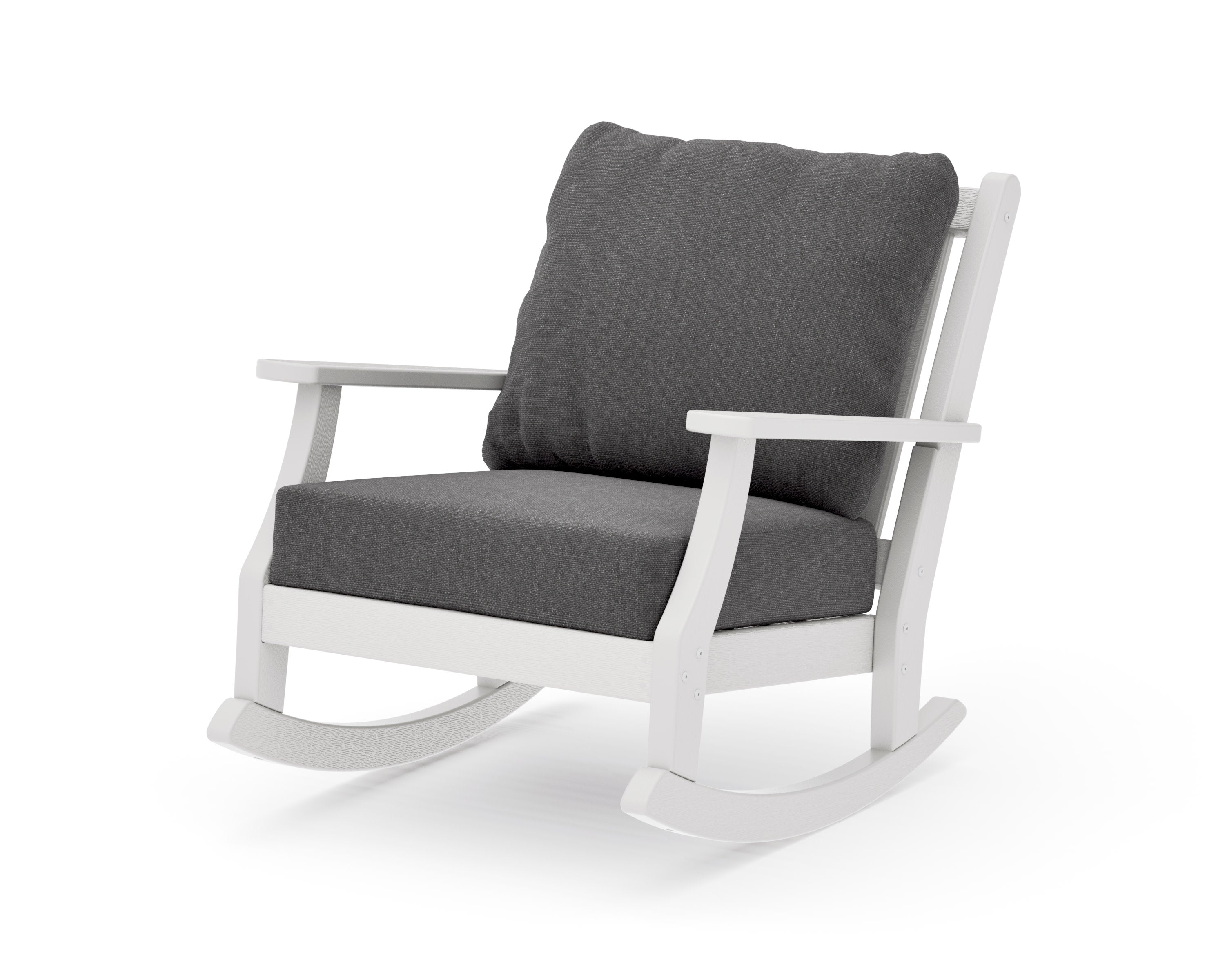 Wovendale Deep Seating Rocking Chair in Vintage White / Ash Charcoal