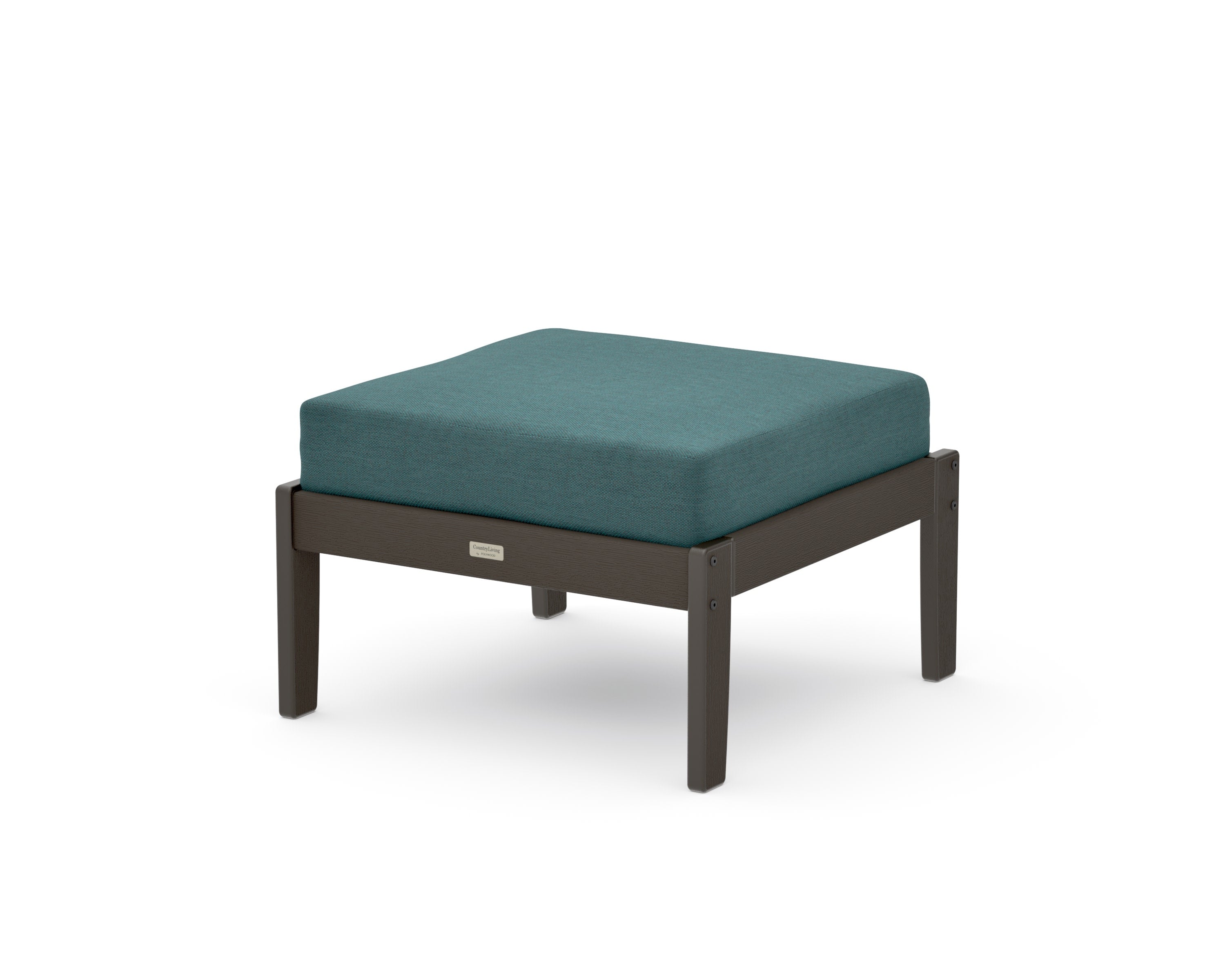 Cottage Deep Seating Ottoman in Vintage Coffee / Ocean Teal