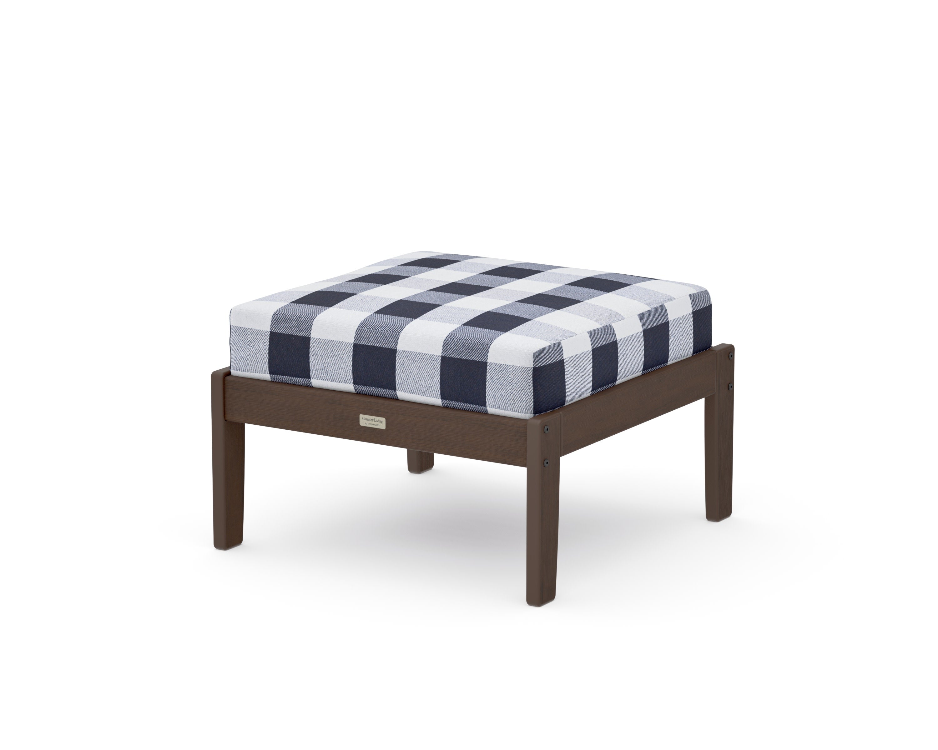 Cottage Deep Seating Ottoman in Kona / Buffalo Plaid Navy