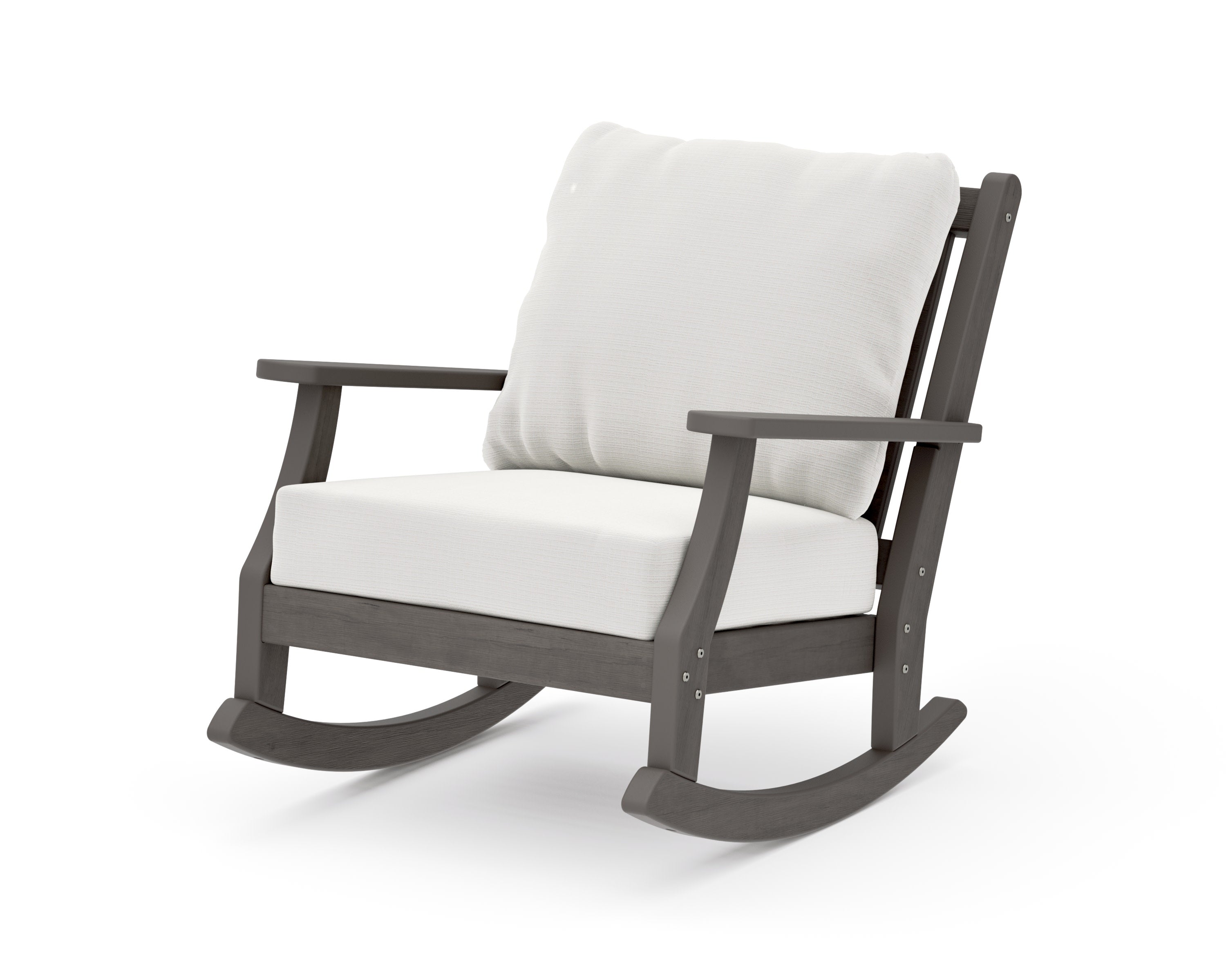 Wovendale Deep Seating Rocking Chair in Driftwood / Natural Linen