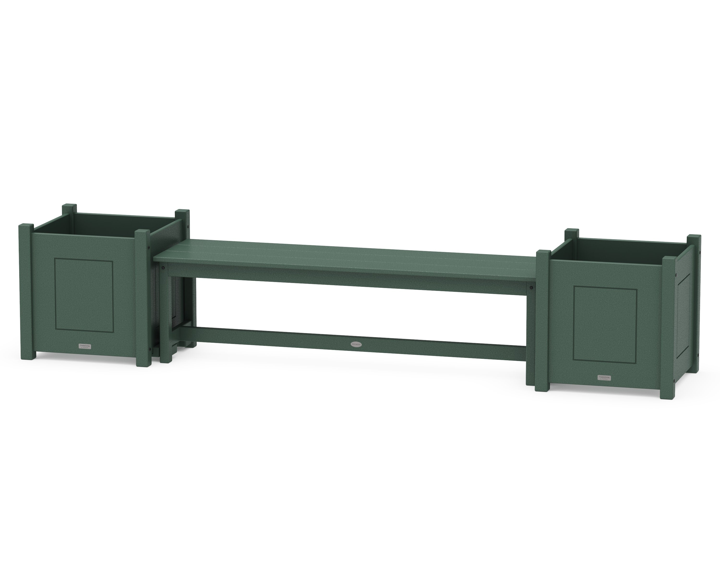 60" Country Living Straight Planter Bench Set - Large in Green