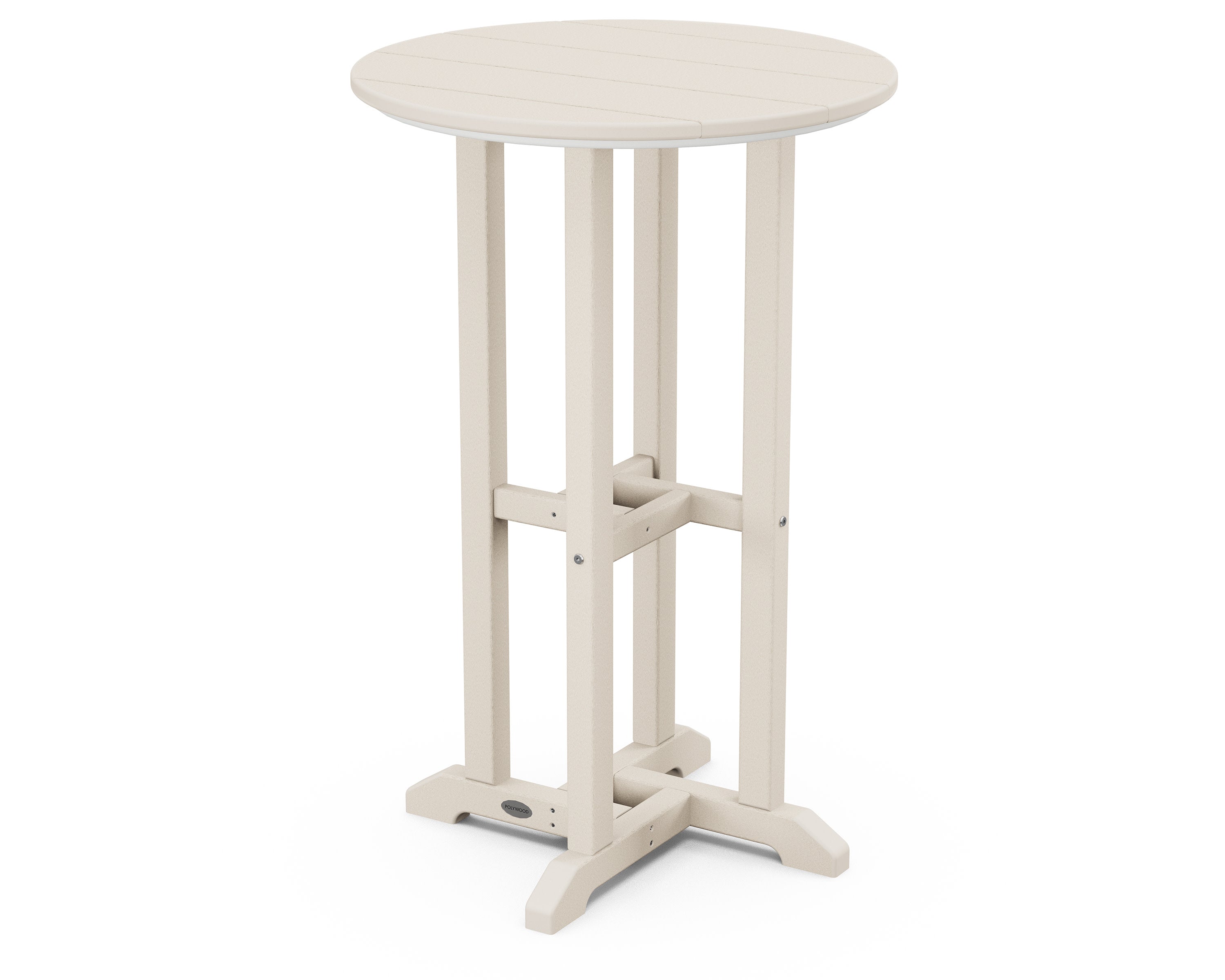 24" Round Farmhouse Counter Bistro Table in Sand