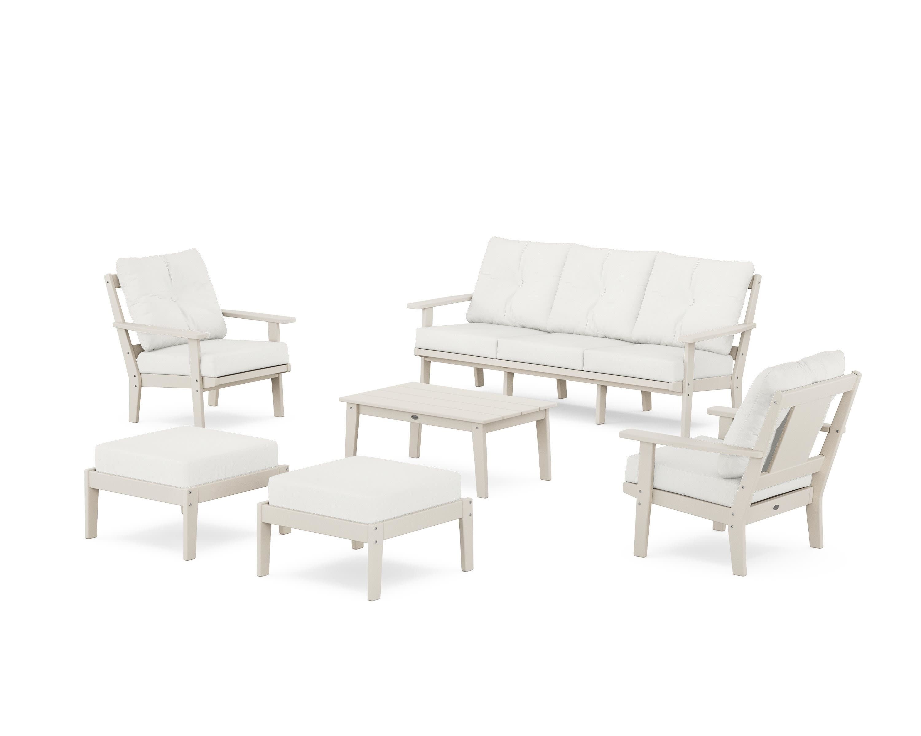 Prairie 6-Piece Lounge Sofa Set in Sand / Natural Linen